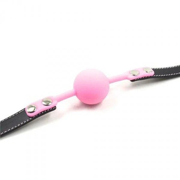 Bâillon-boule Knebel + bloc (rose)