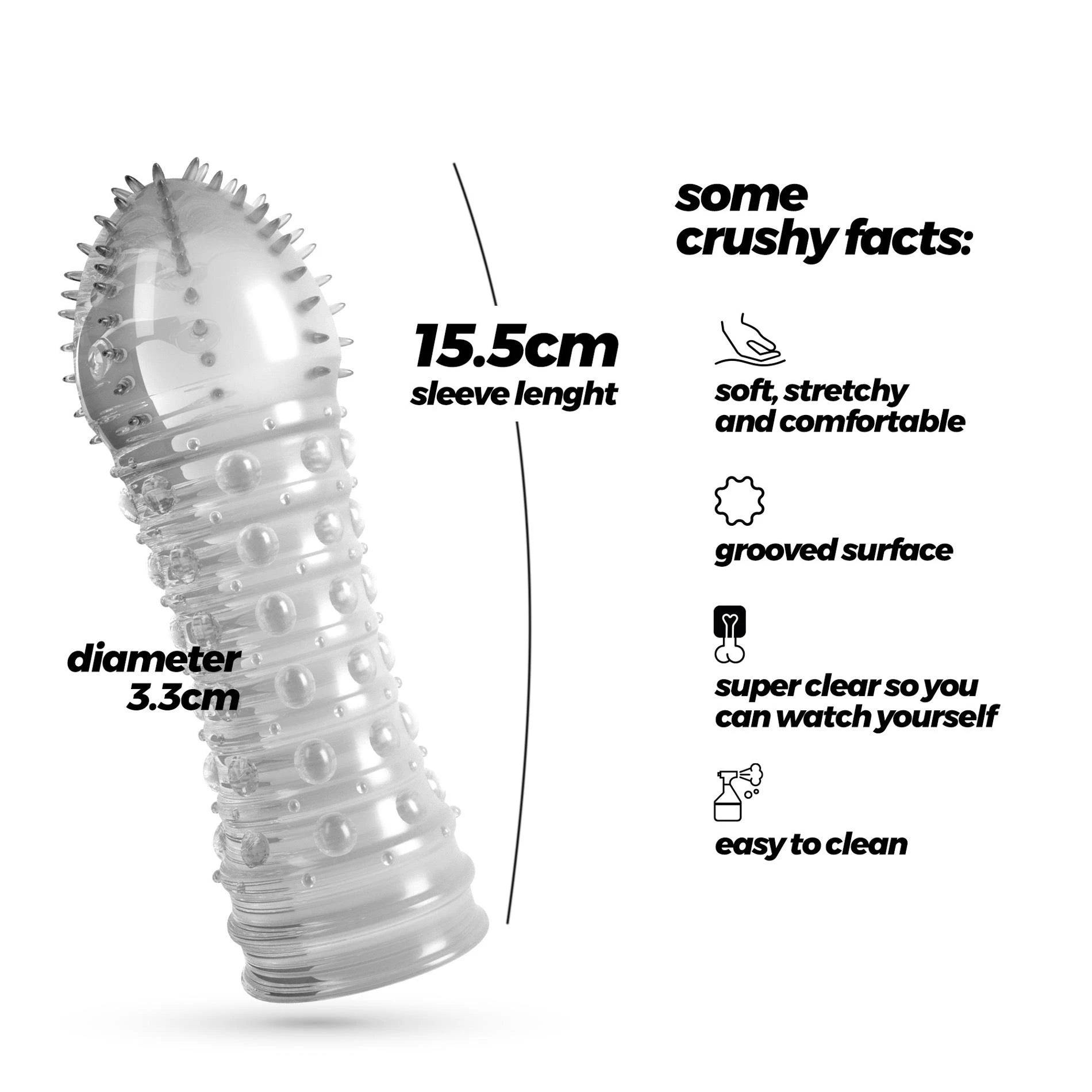 Dotted Penis Sleeve - Transparent