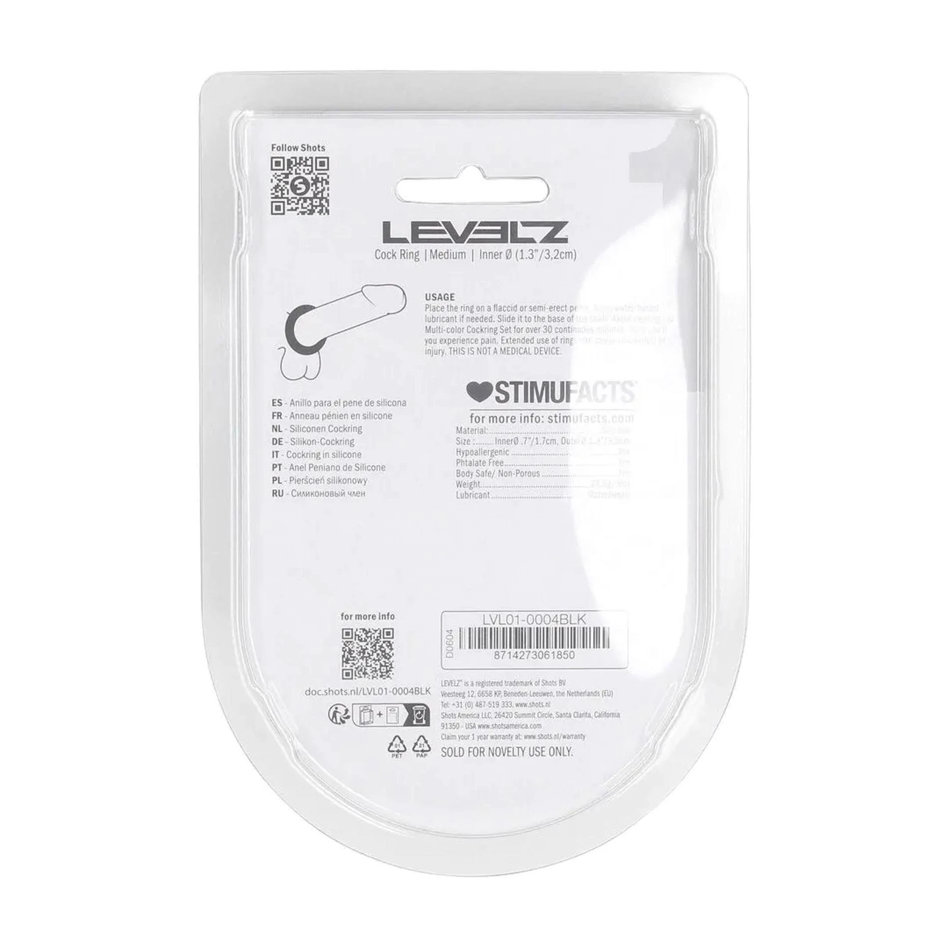 Anneau pénien en silicone liquide - M - Noir