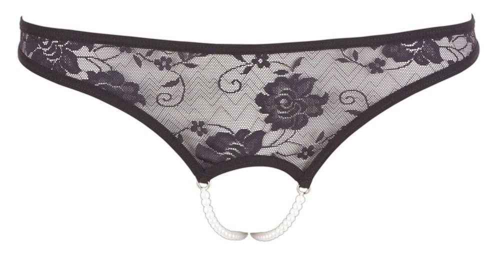 Lace String Pearls Black S