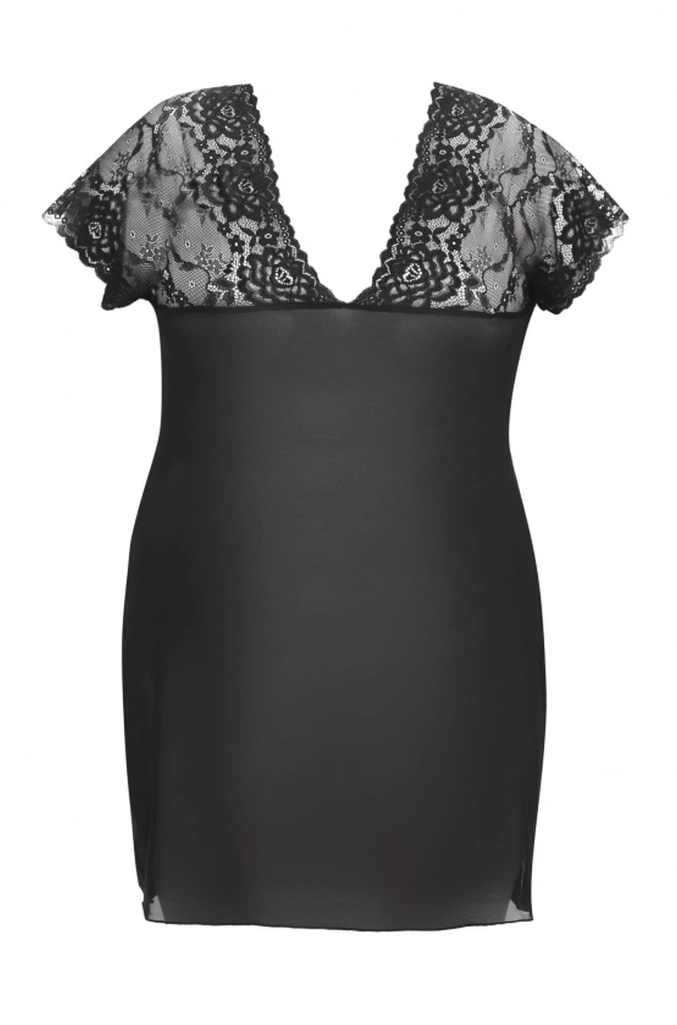 Marina black chemise XXL+ (black slip)