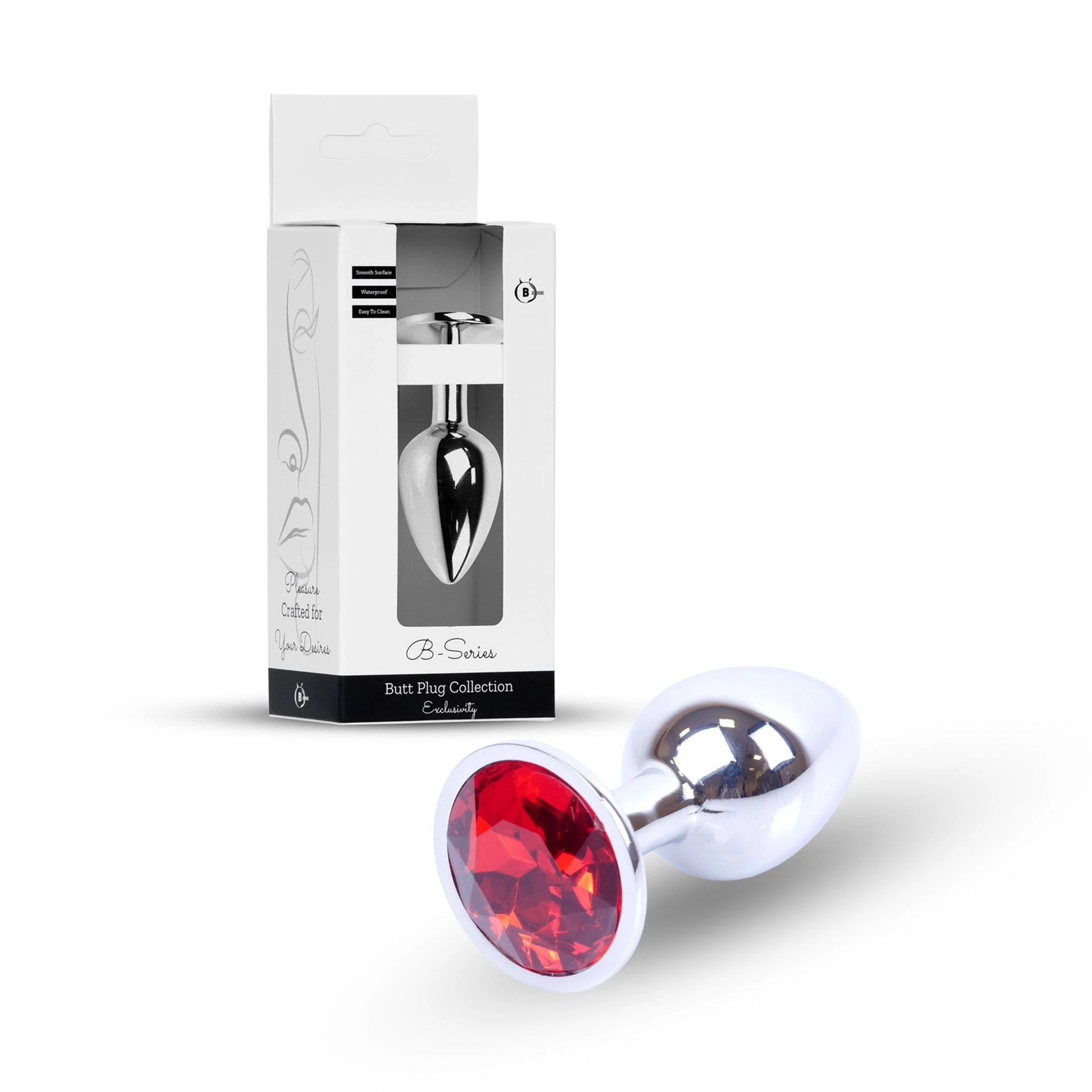 Plug-Bijoux Argent PLUG- Rouge