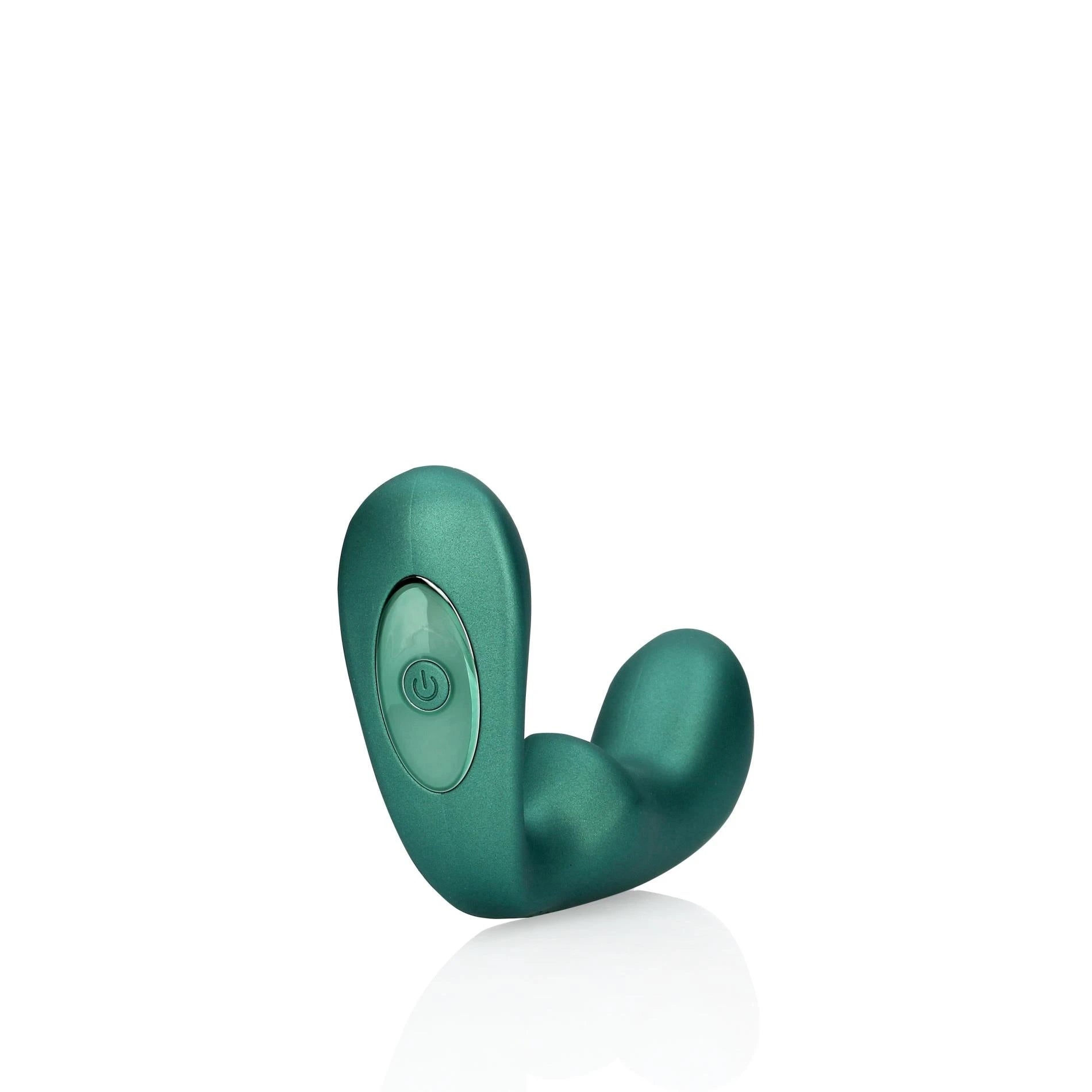 Masseur de prostate vibrant pointu avec télécommande - Vert métallisé