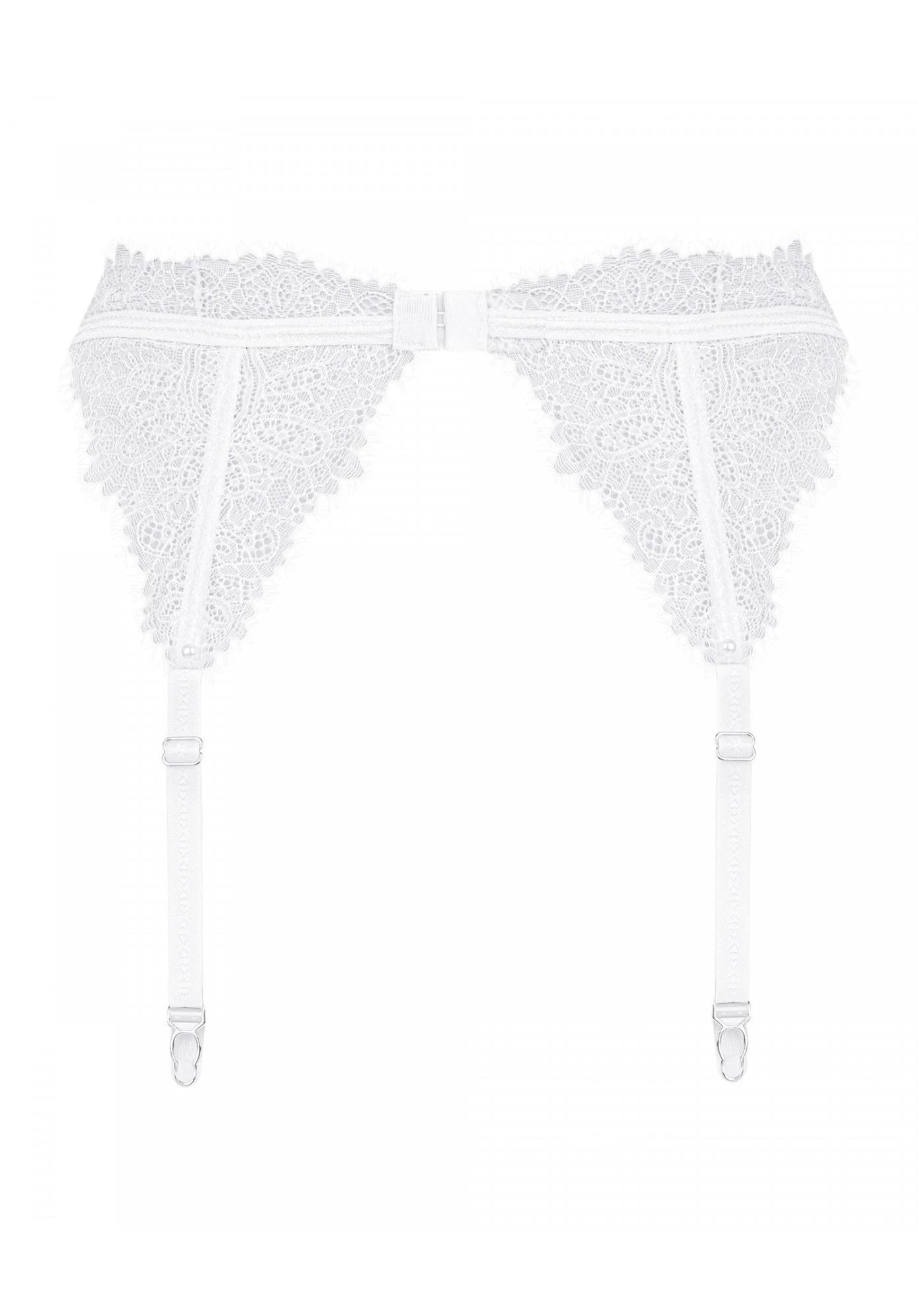Bielizna-Bianelle white garter belt S/M