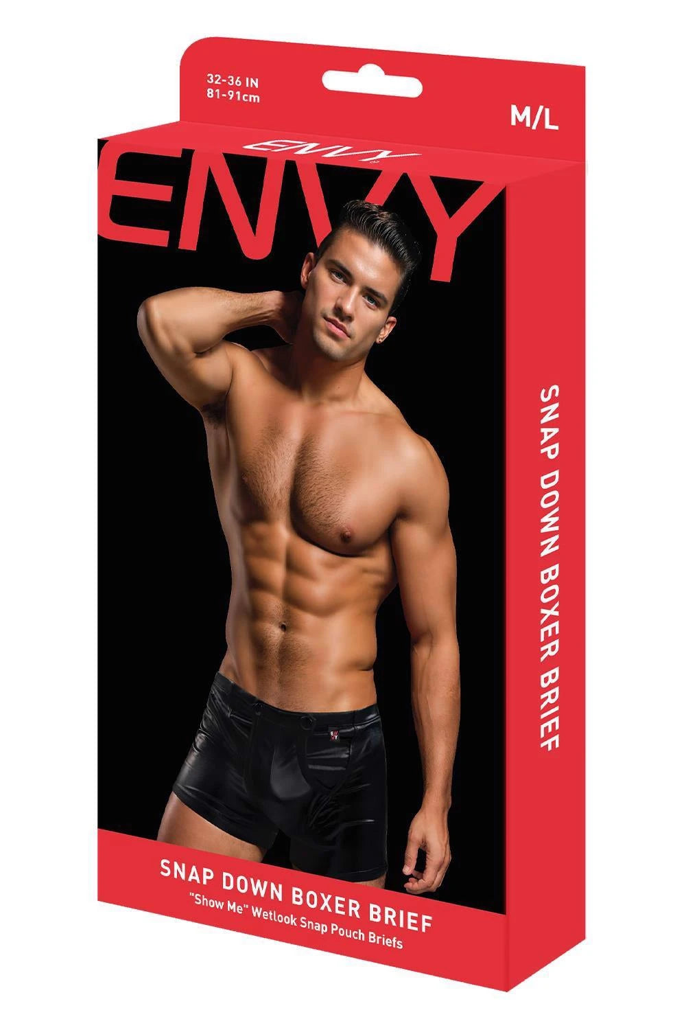 ENVY SNAP DOWN BOXER BRIEF BLACK, S/M