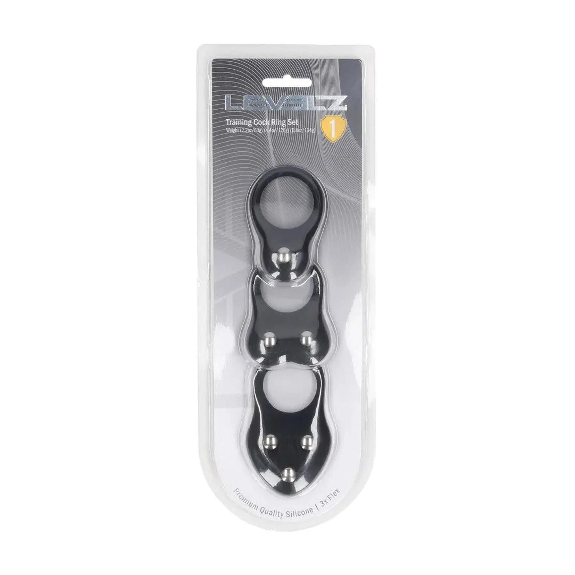 Anneau pénien d'entraînement en silicone Lot de 3 - S/M/L - Noir