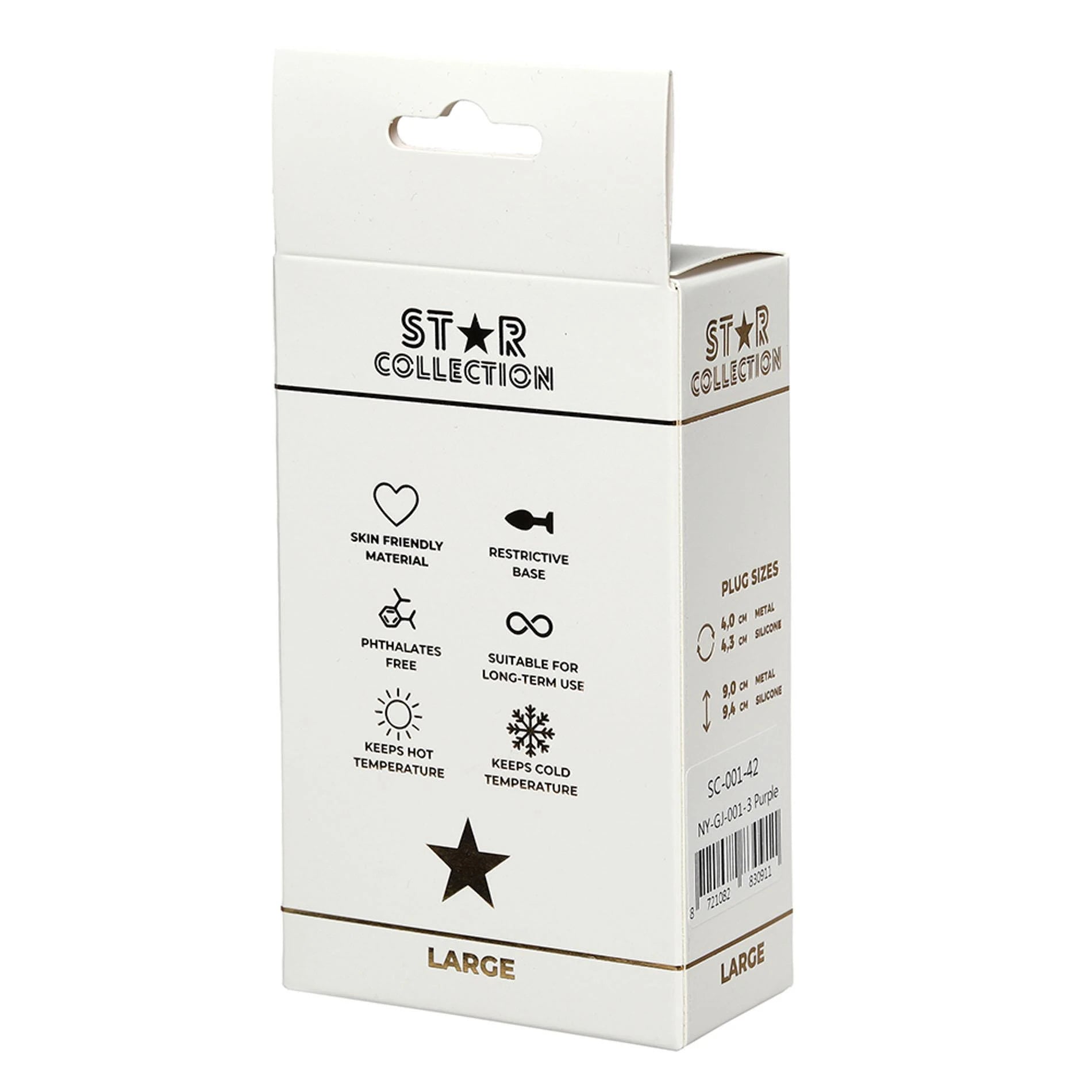 Star Collection - Plug Anal en Silicone Violet L - Pierre Rose