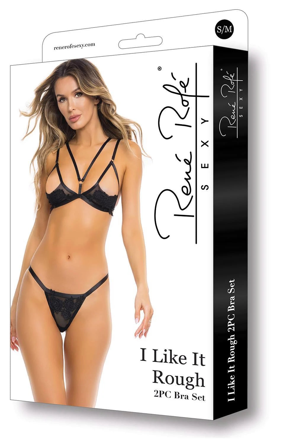I LIKE IT ROUGH 2PC BRA G SET BLACK, S/M