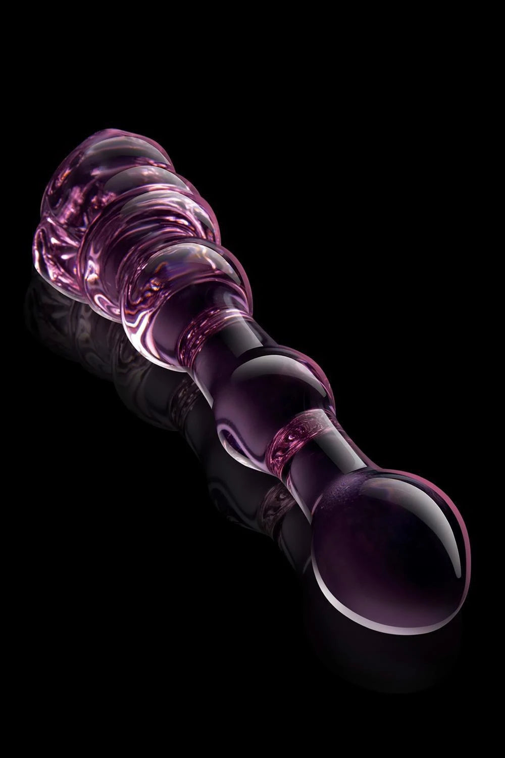 GAINE ROSE EN VERRE PERLÉE DILDO