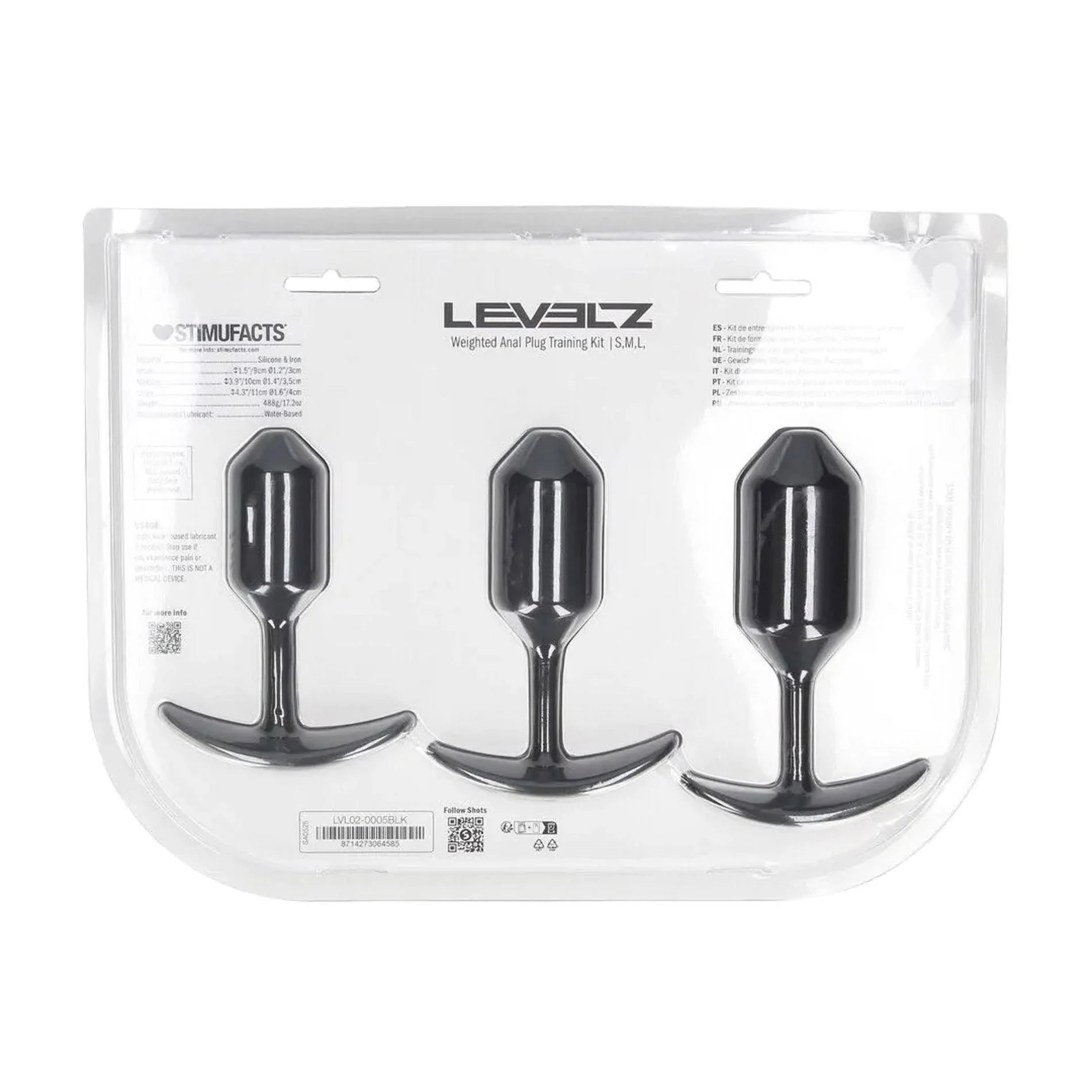 Silicone Weighted Anal Plug Training Set of 3 - Black