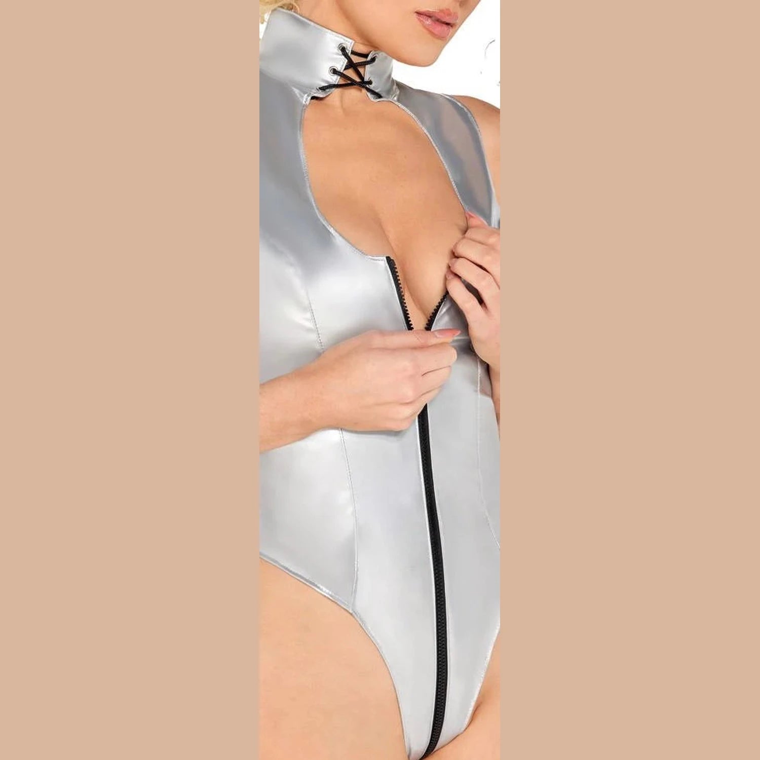 Body en vinyle argenté XL