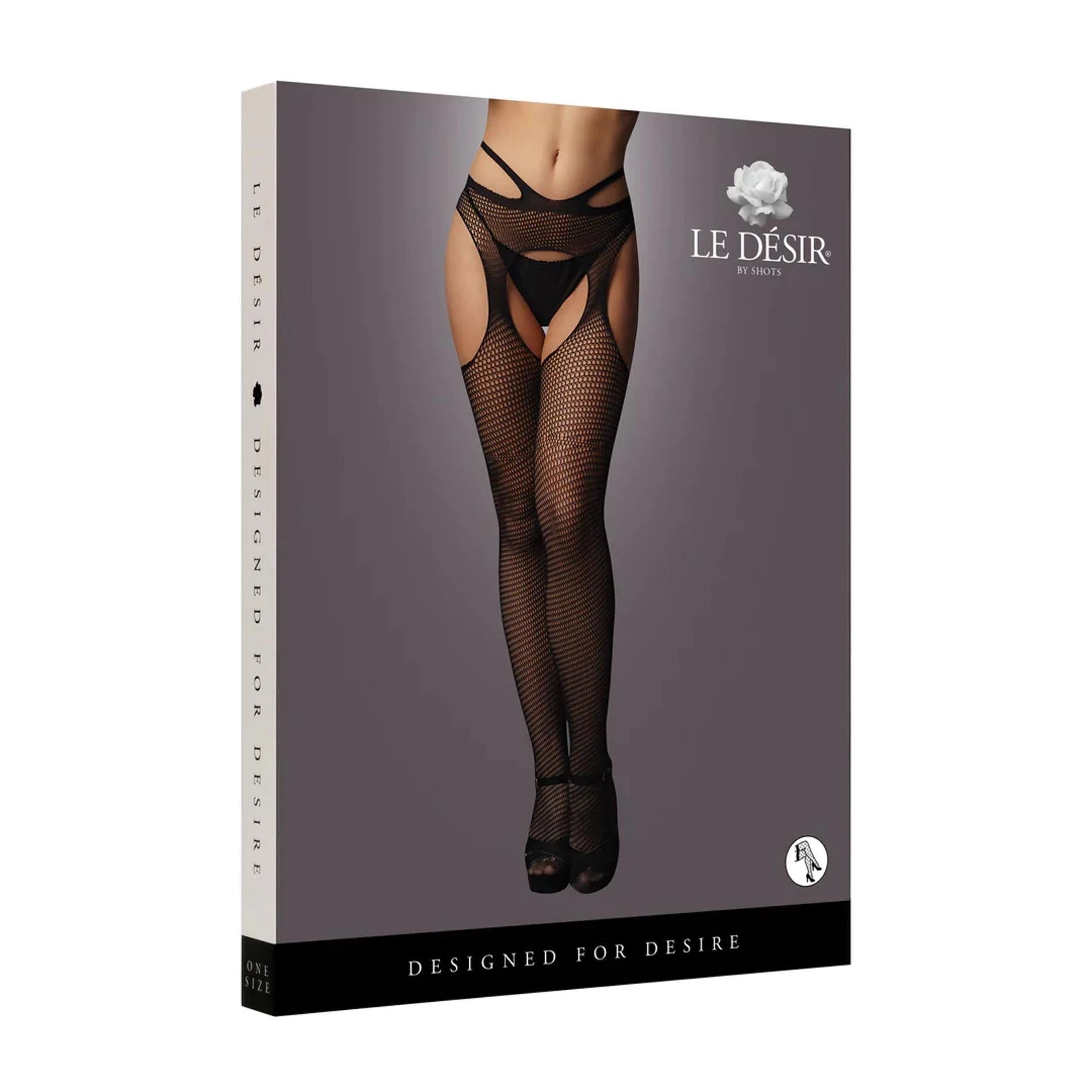 Collant porte-jarretelles avec taille à bretelles - Taille unique