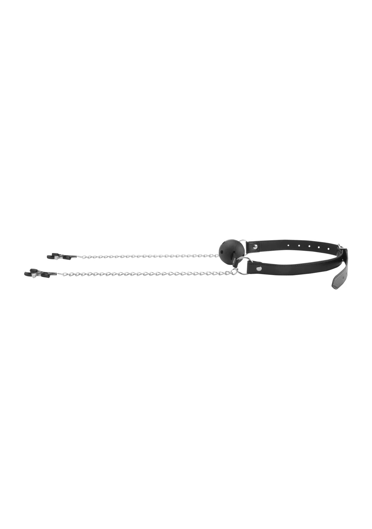 Breathable Ball Gag with Nipple Clamps