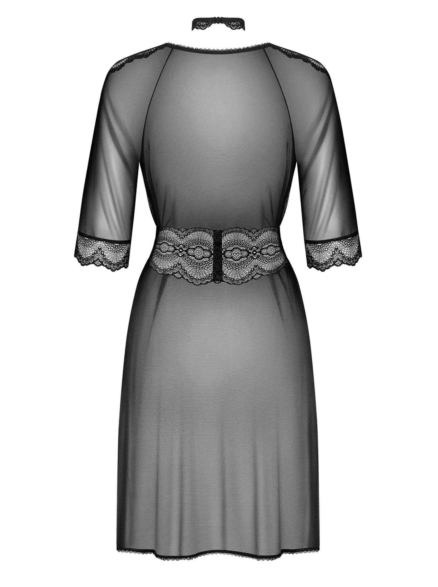 Bielizna-Lucita peniuar czarny  S/M