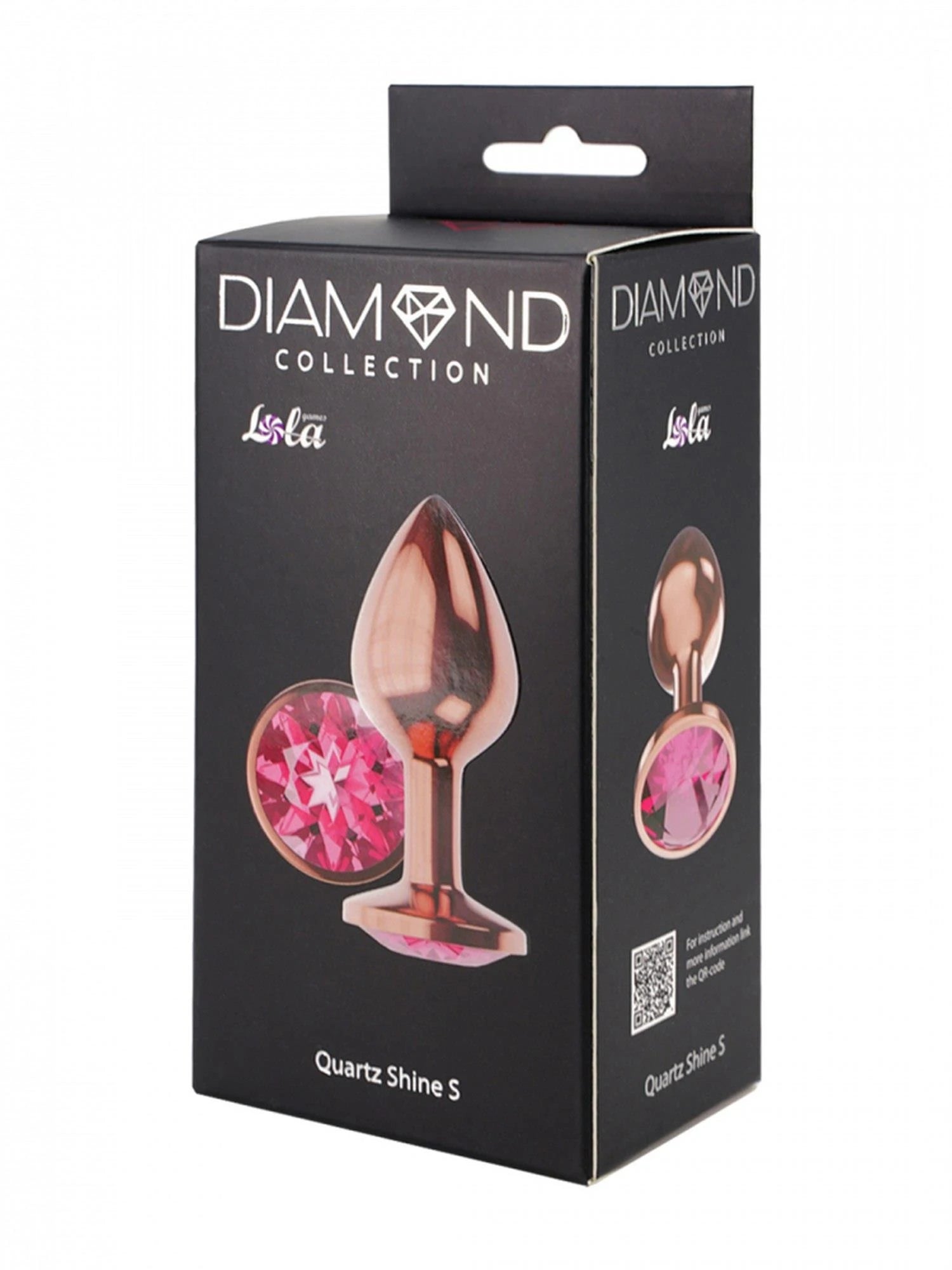 Plug-Butt Plug Quartz Diamant Brillant S Or Rose