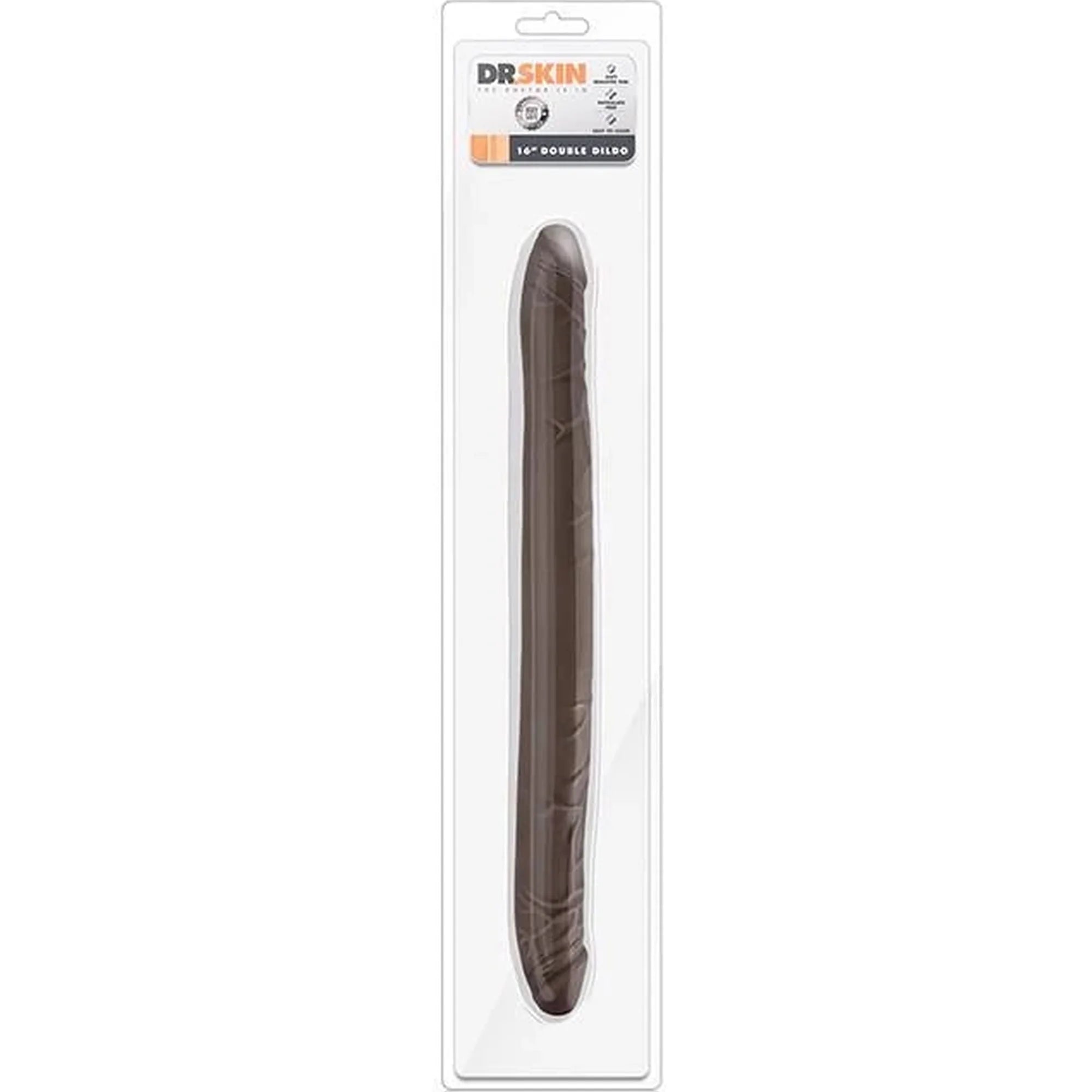 DR. SKIN 16INCH DOUBLE DILDO CHOCOLATE