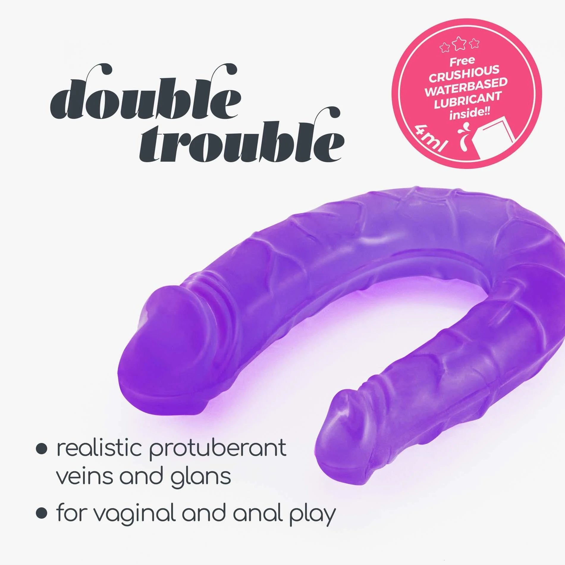 Double Trouble - Double Dildo - 10.6 / 27 cm - Purple