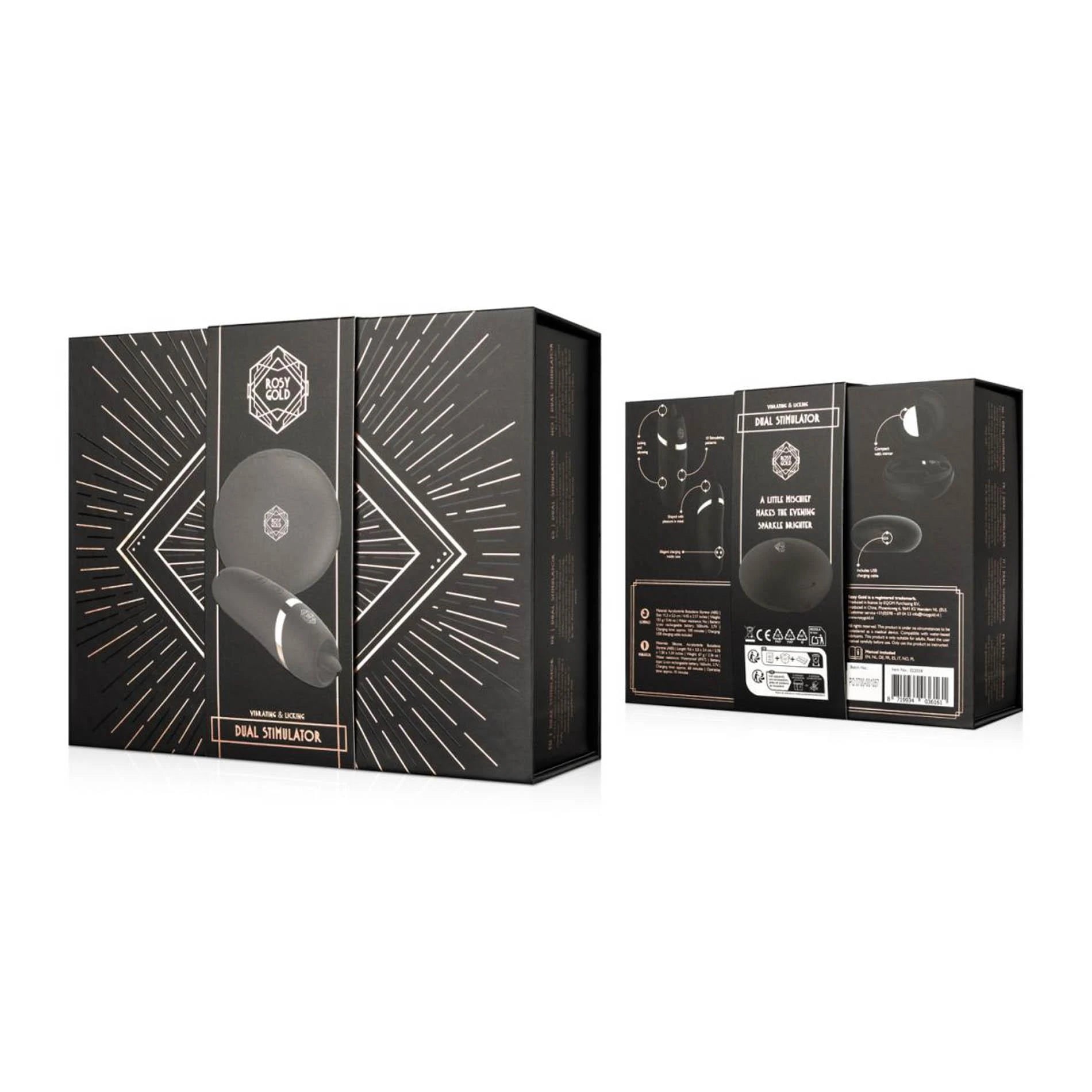 Rosy Gold – Licking Stimulator with Luxury Charging Case – Black