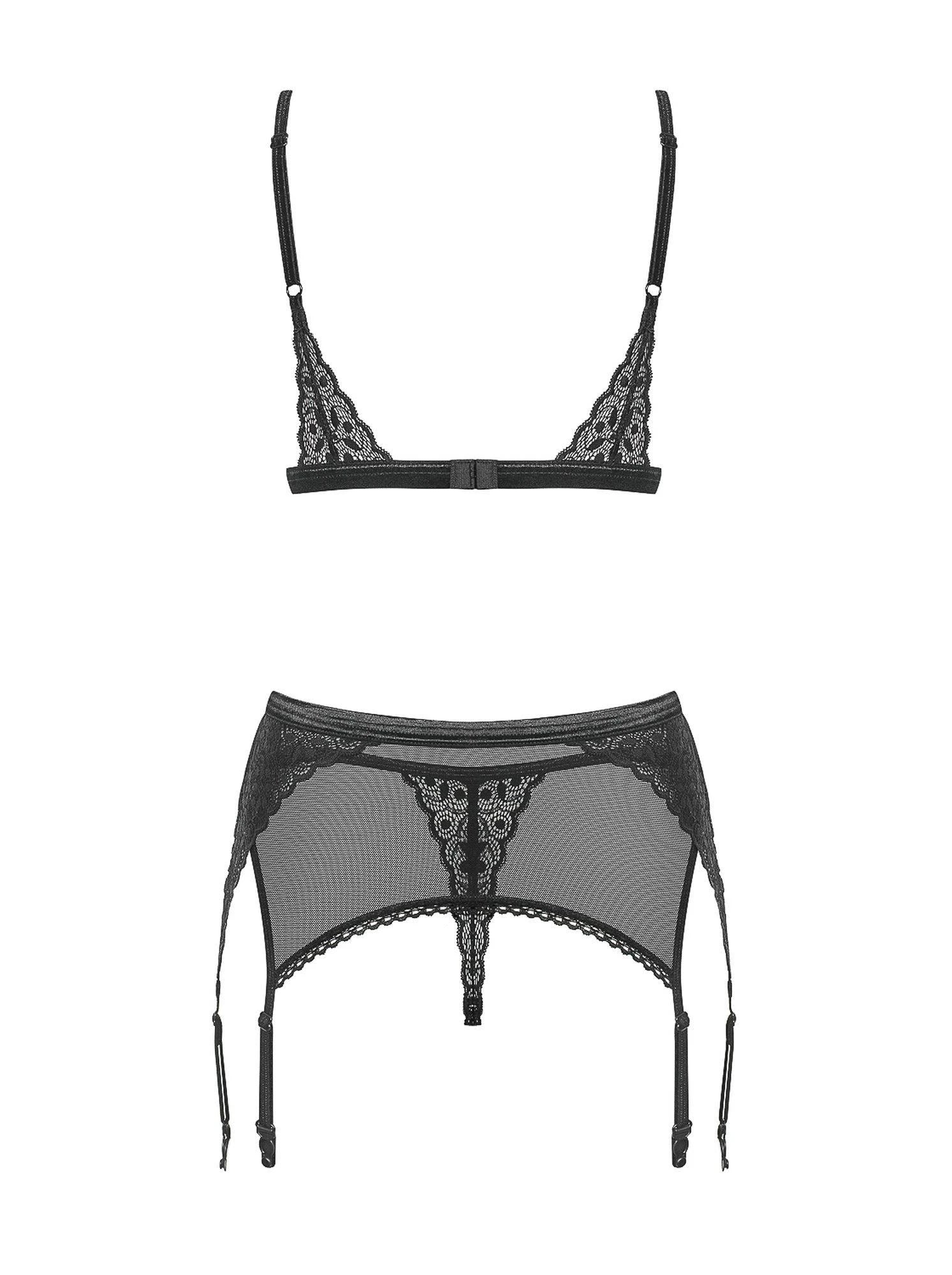 Lingerie-Shibu 3-piece set black L/XL