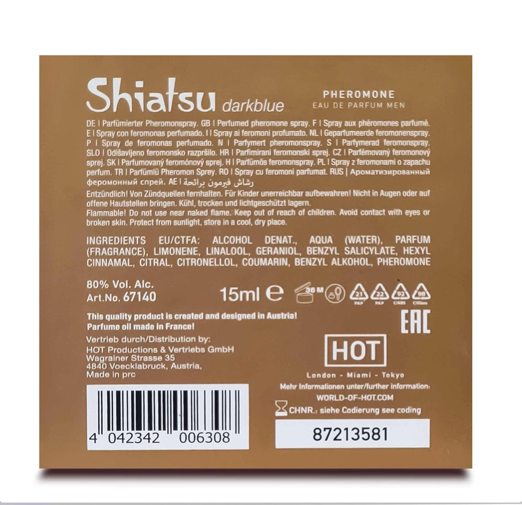 SHIATSU Pheromone Fragrance homme darkblue 15 ml