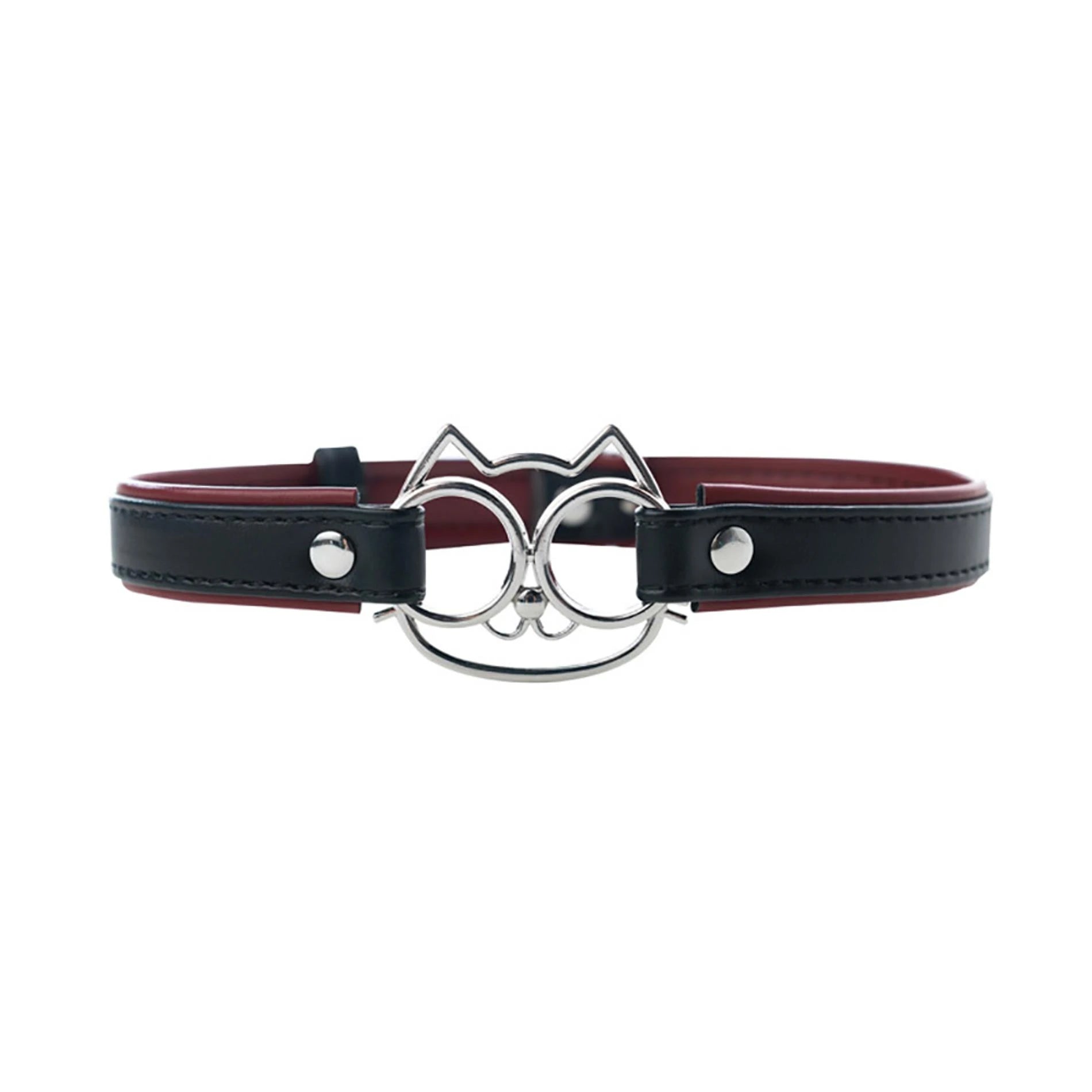 Adjustable collar with cat face.