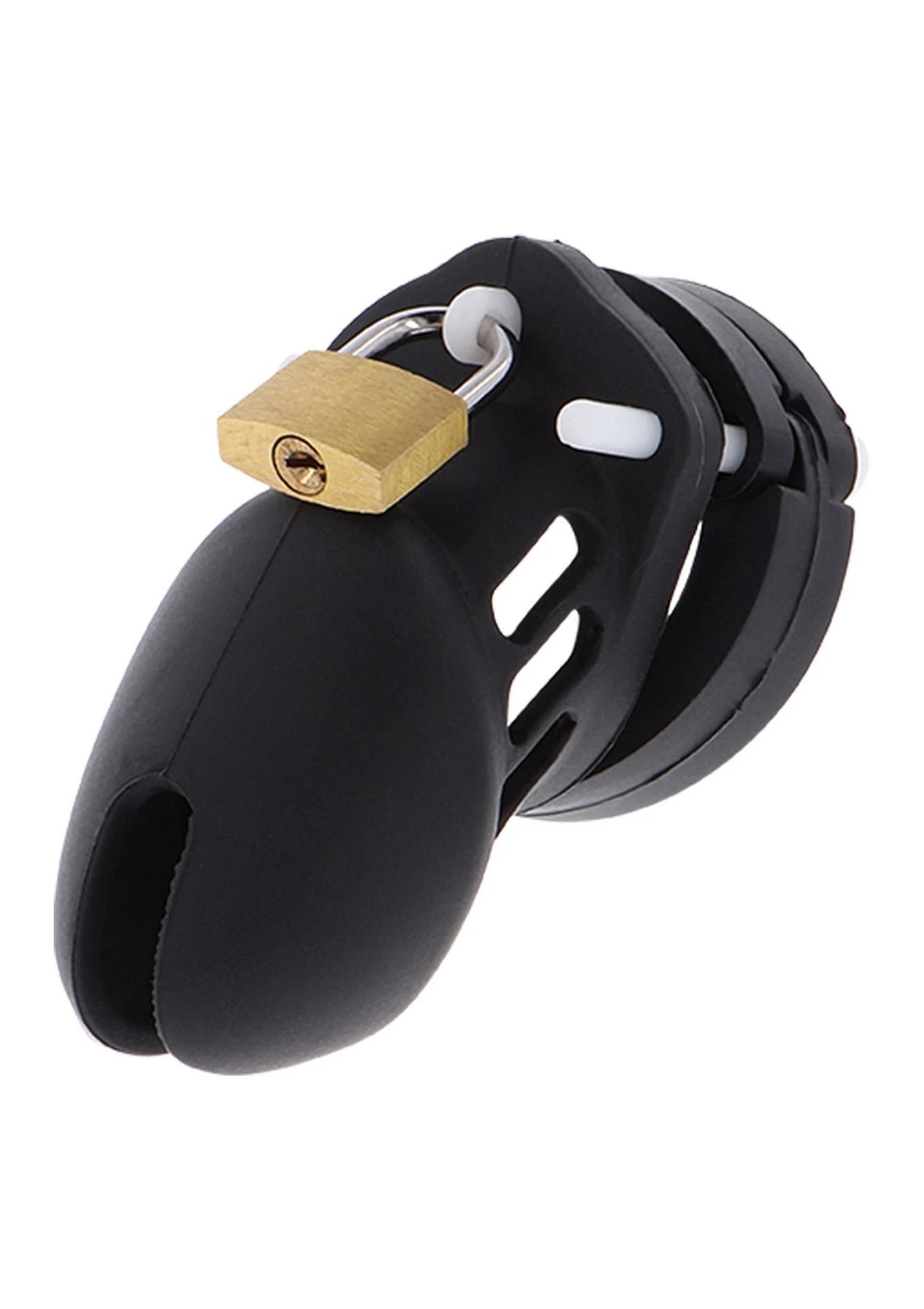 Cage de chasteté en silicone pour pénis, noire