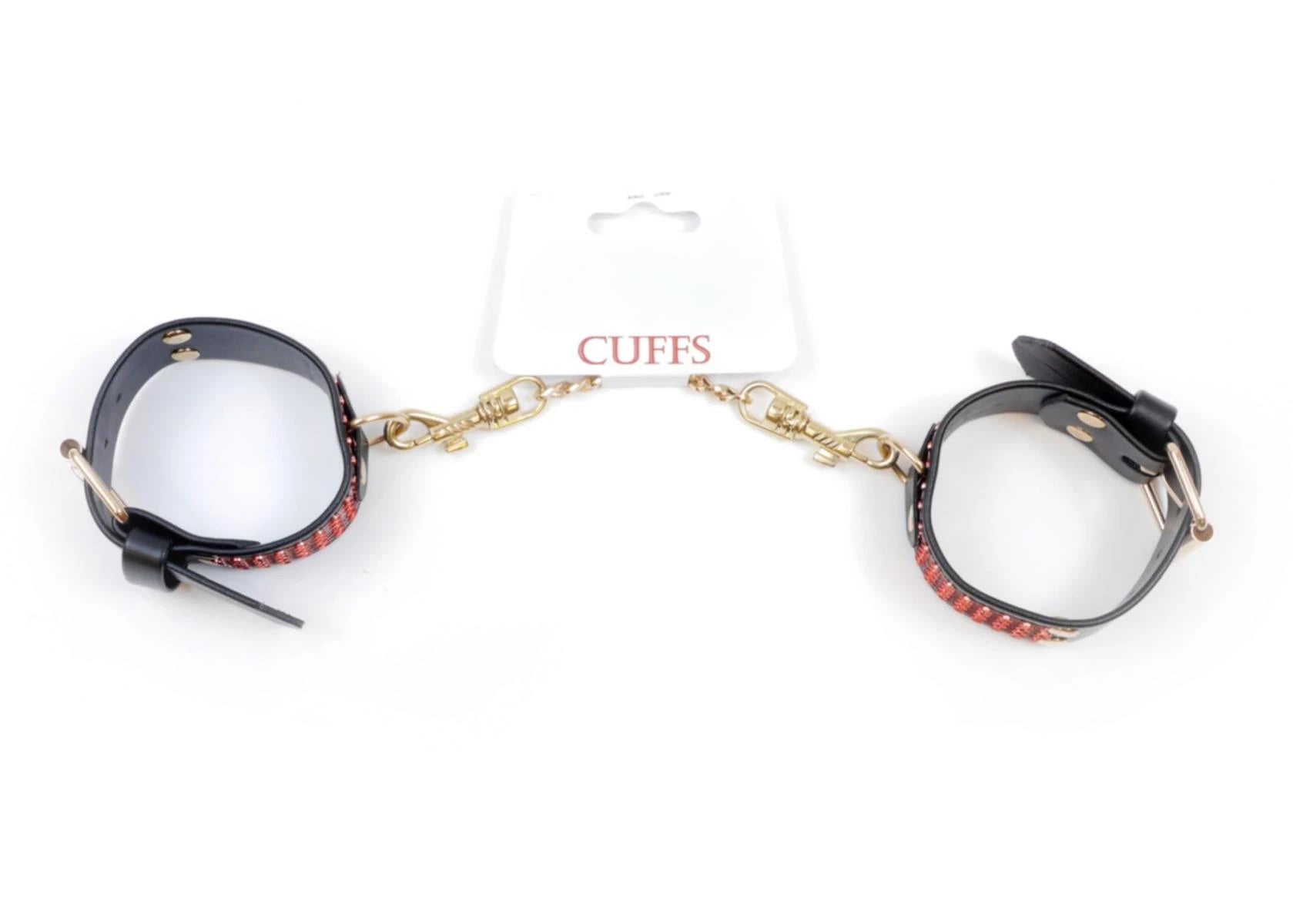 Fetish B - Series Handcuffs with Crystals 3 cm Red Line