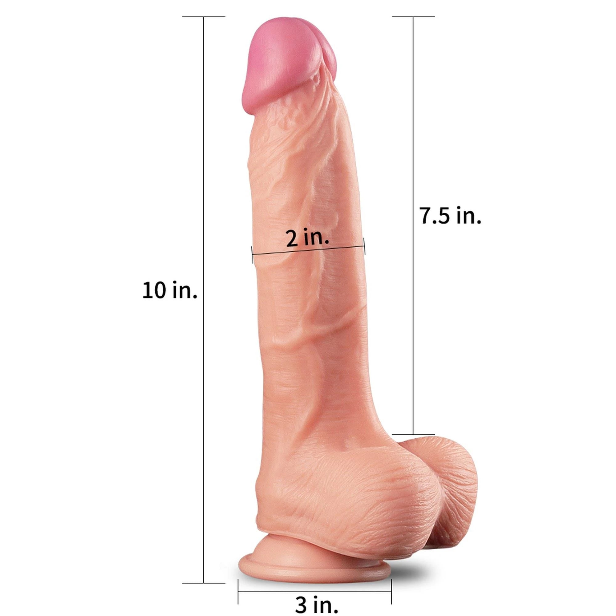 10″ Dual Layer Platinum Silicone Cock