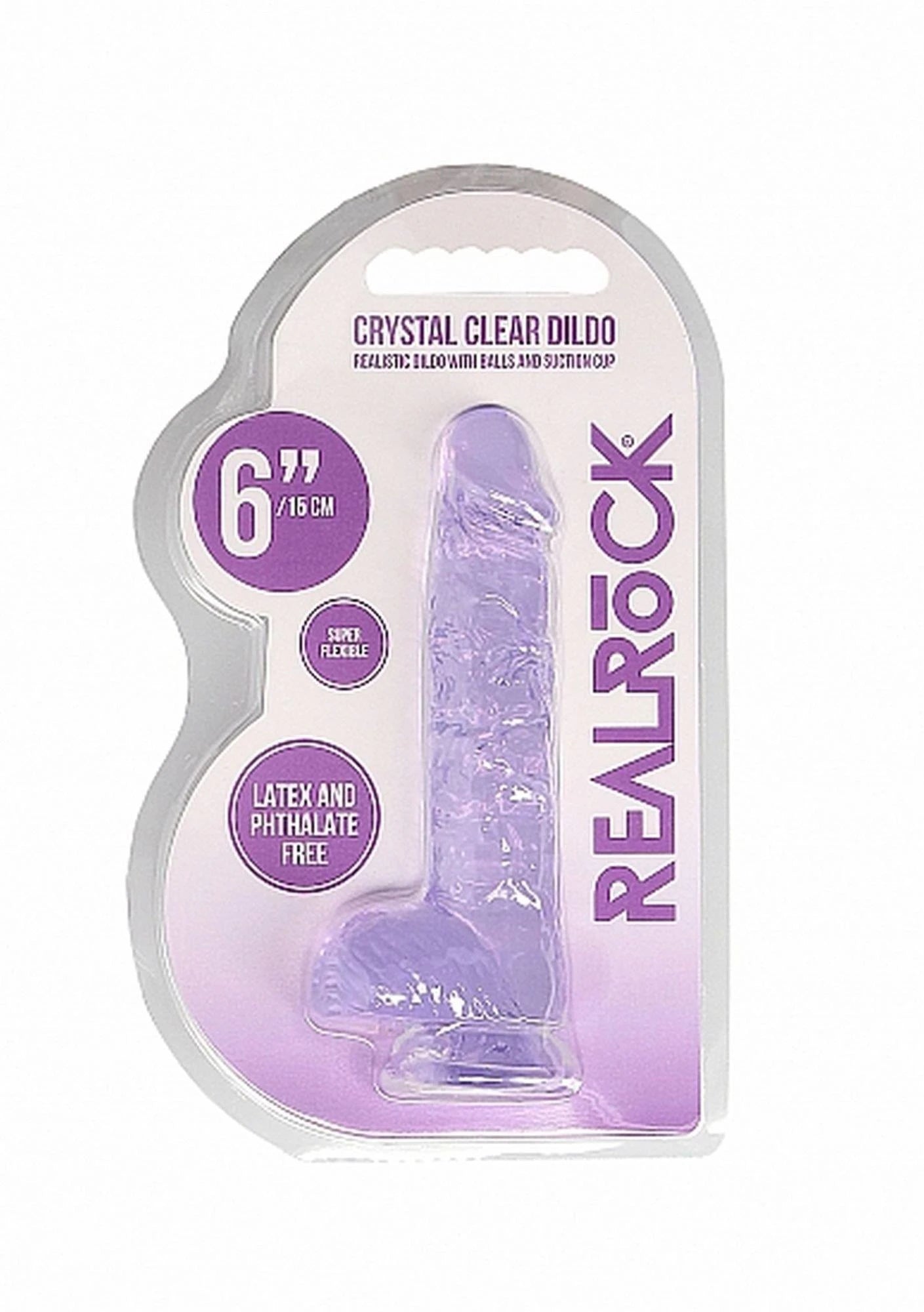 6″ / 15 cm Realistic Dildo With Balls - Purple
