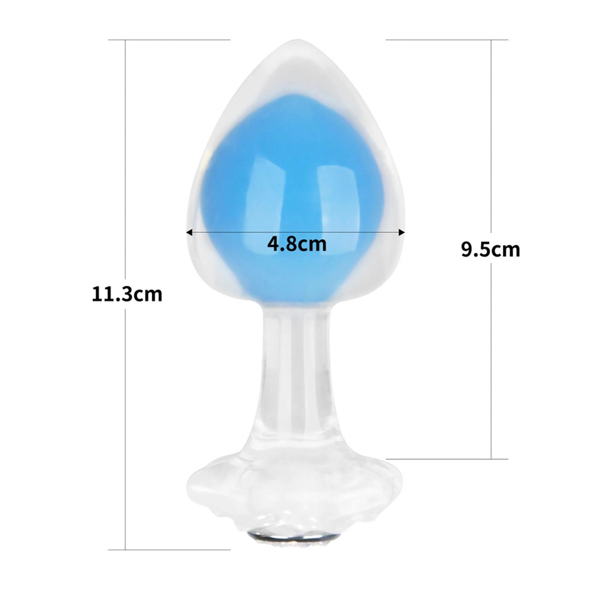 Gemoria Plug anal en silicone (brille dans le noir) - bleu