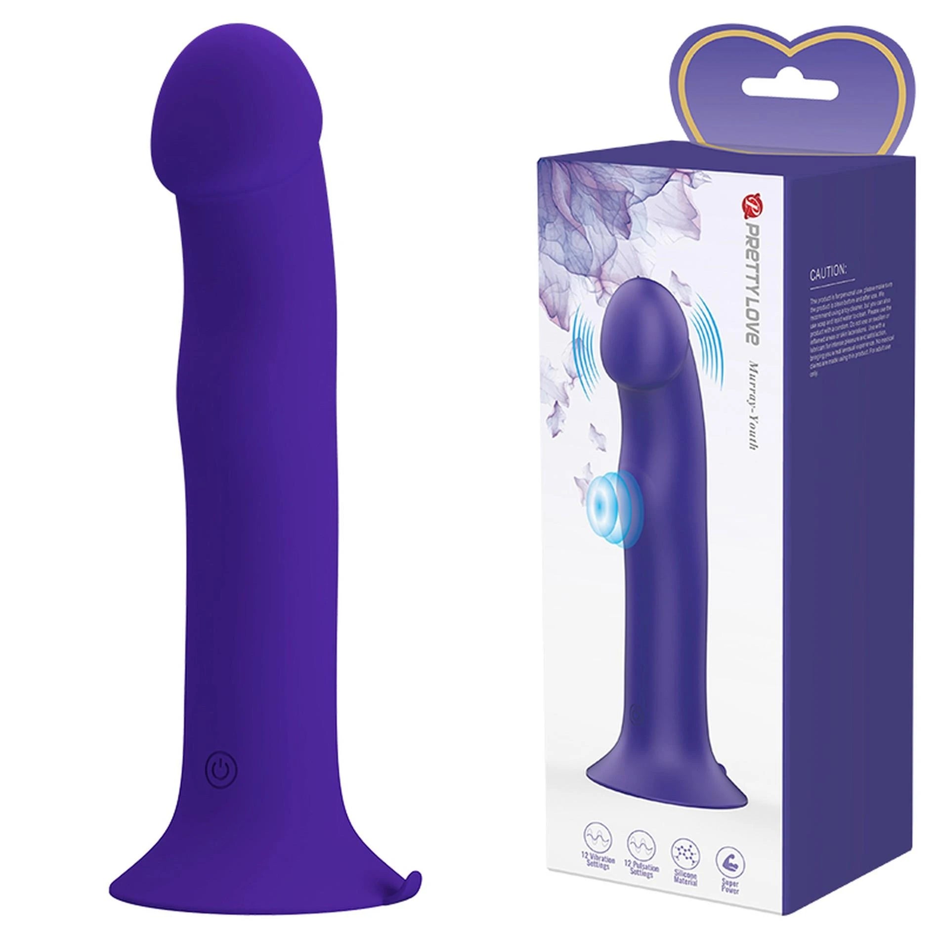 PRETTY LOVE - Murray - Jeunesse, 12 modes d'ondes de pulsations, 12 fonctions de vibrations, base ventouse
