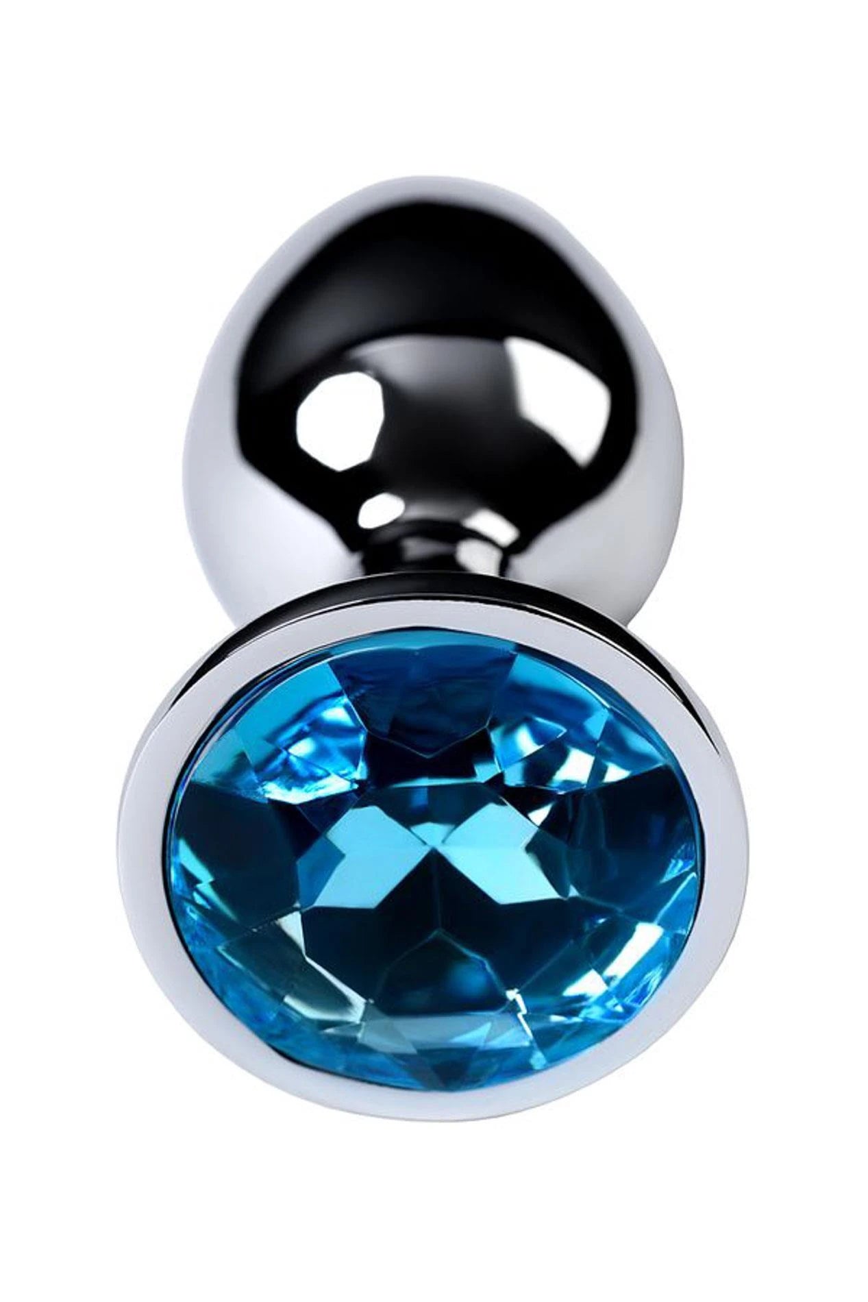 TOYFA Metal silver anal plug, with a Topaz colored gem