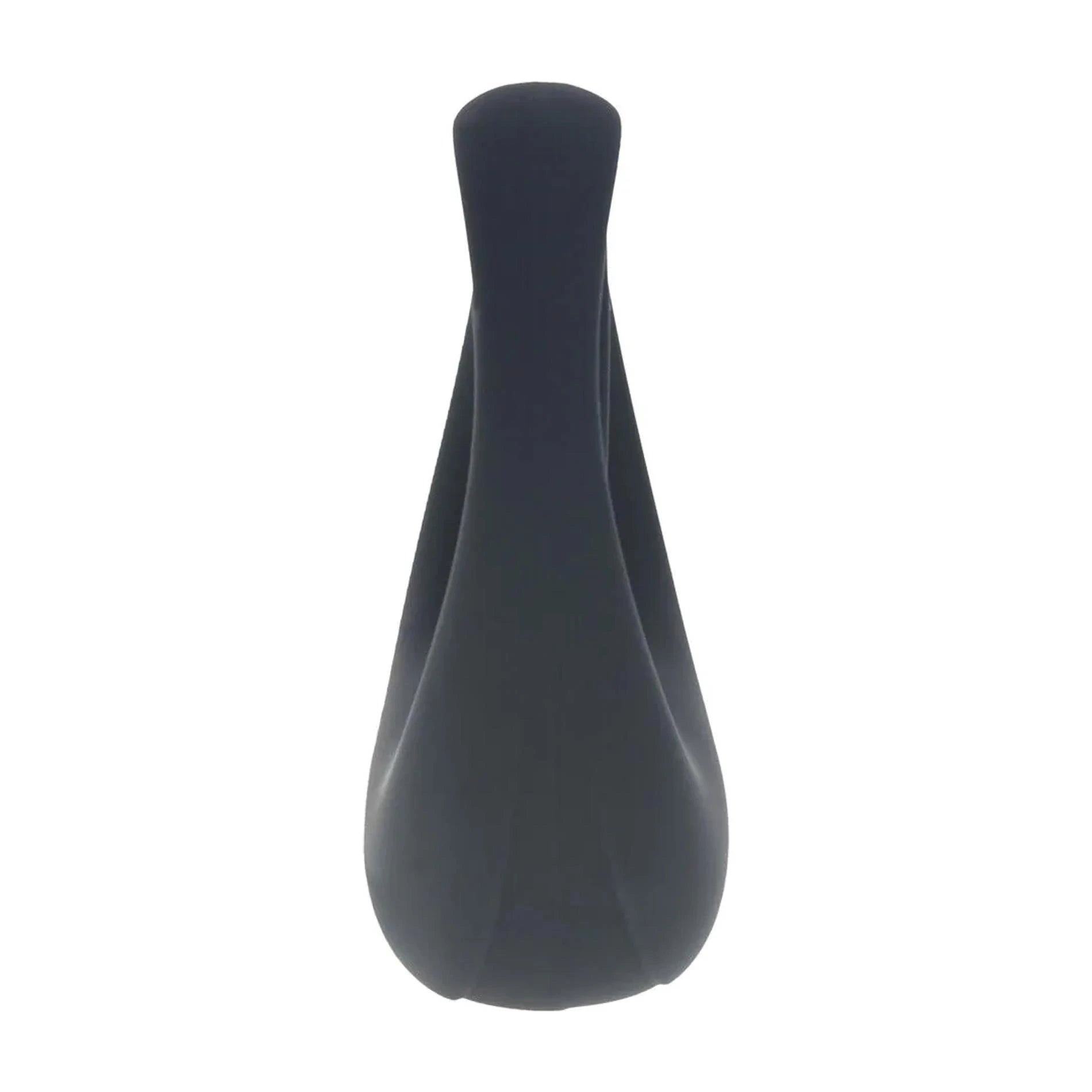 Vibrating Liquid Silicone Cock and Ball Ring - Black