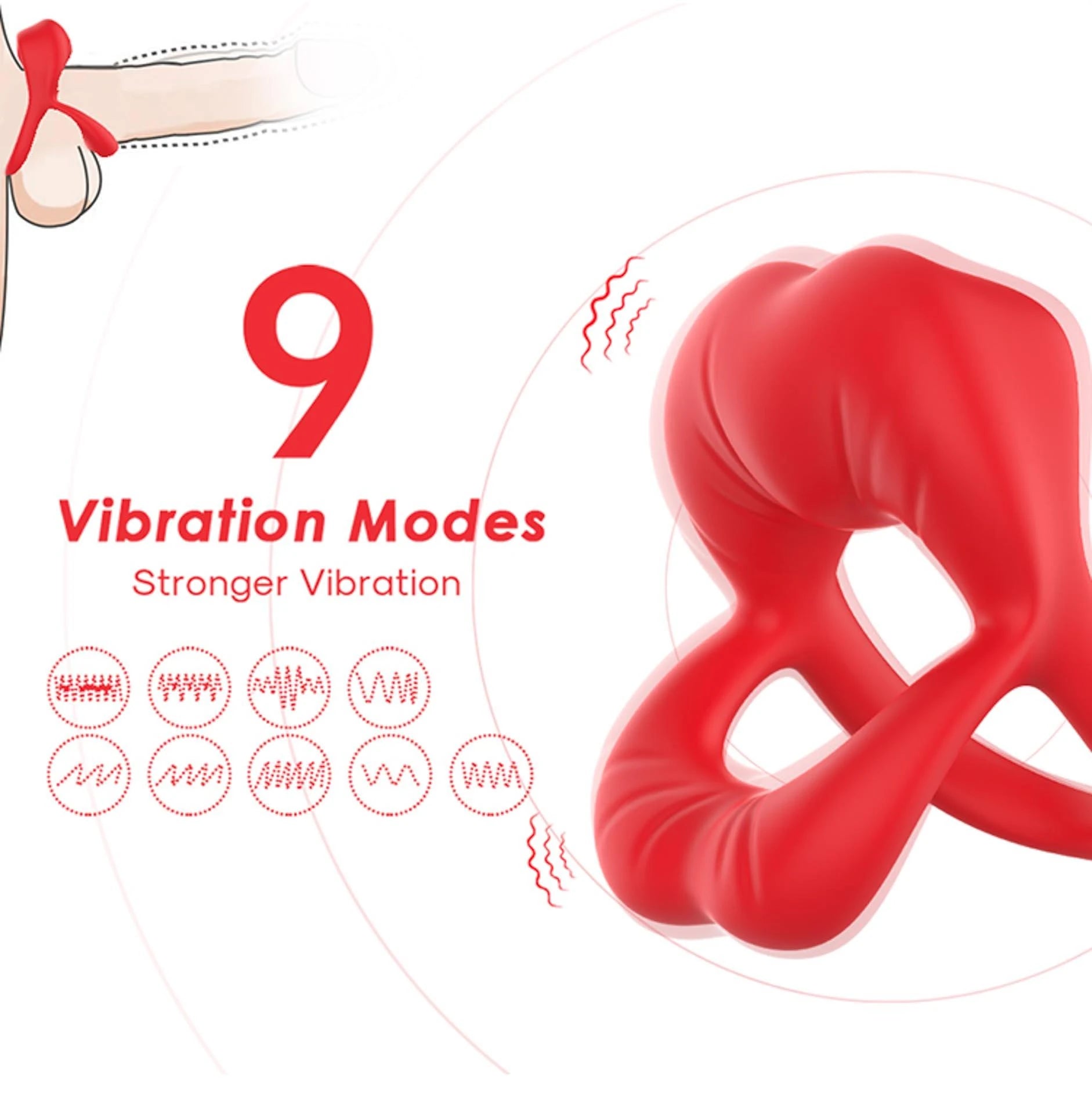 Big Mouth Red 9 fonction de vibration