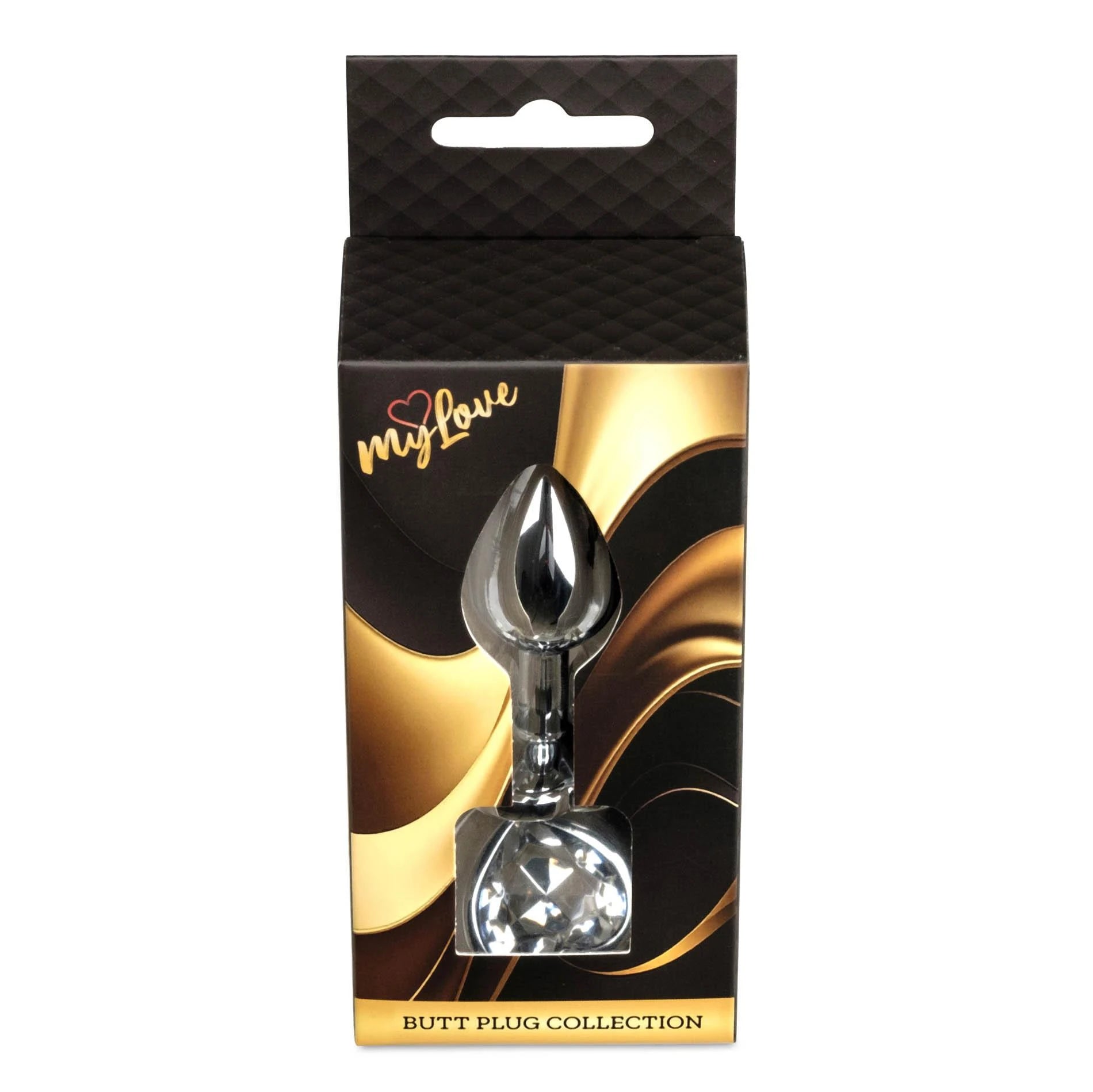 MyLove Toys - Jewellery Silver  Heart PLUG- Clear