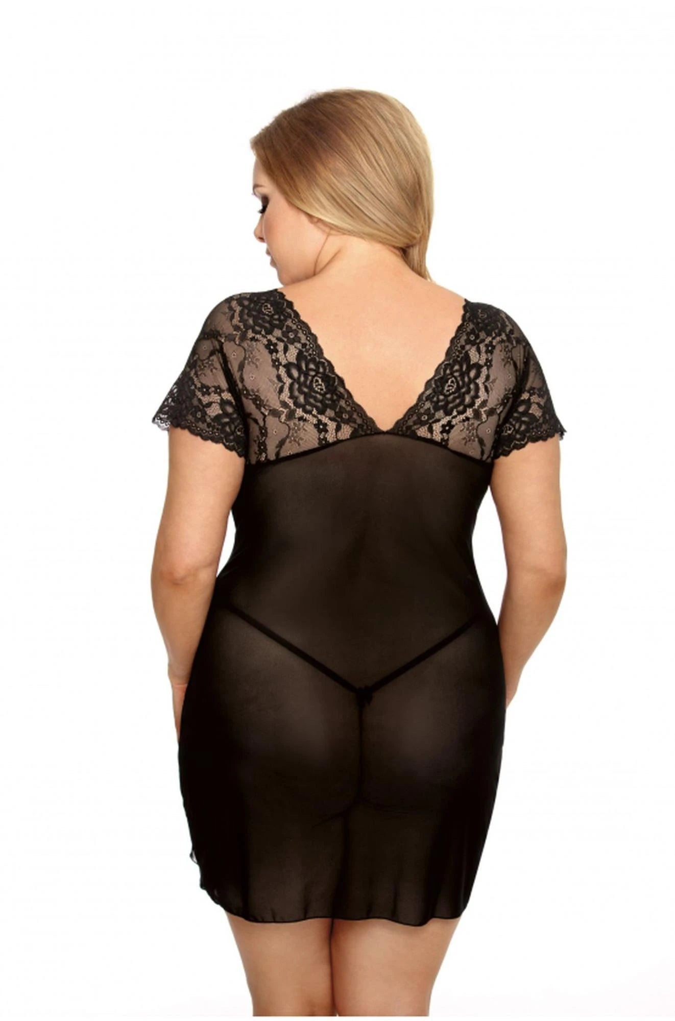 Marina chemise noire XXL+ (czarna halka)