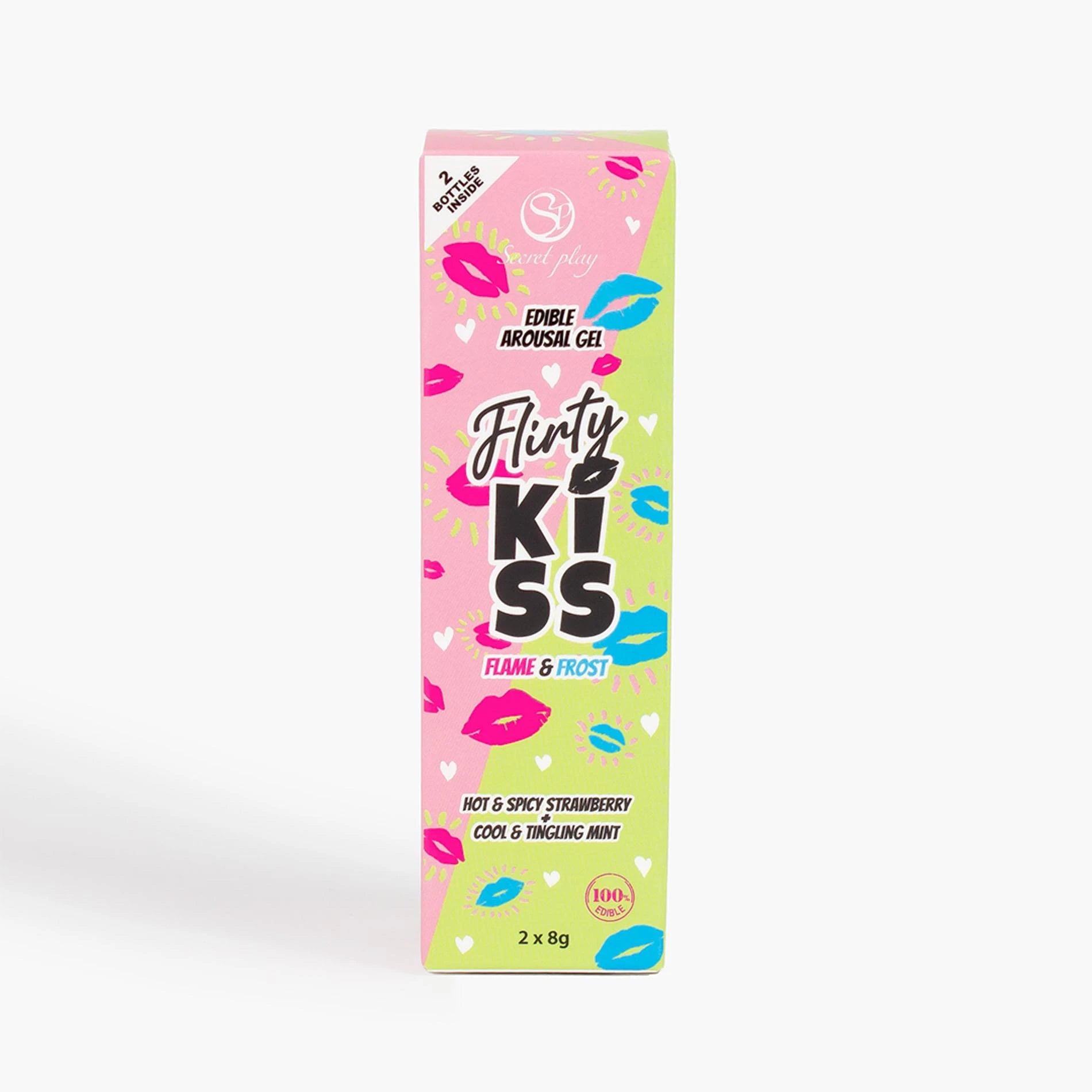 FLIRTY KISS EDIBLE AROUSAL GEL - STRAWBERRY AND MINT