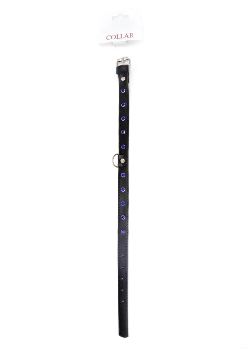 Collier fétiche B - Collier de série - Cristal bleu marine 2 cm