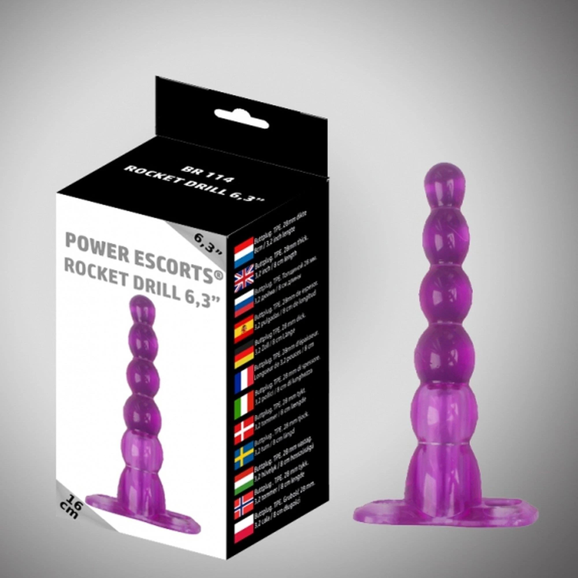 Rocket Drill 6,3 pouces violet gros plug anal 6,3 pouces / 16 cm