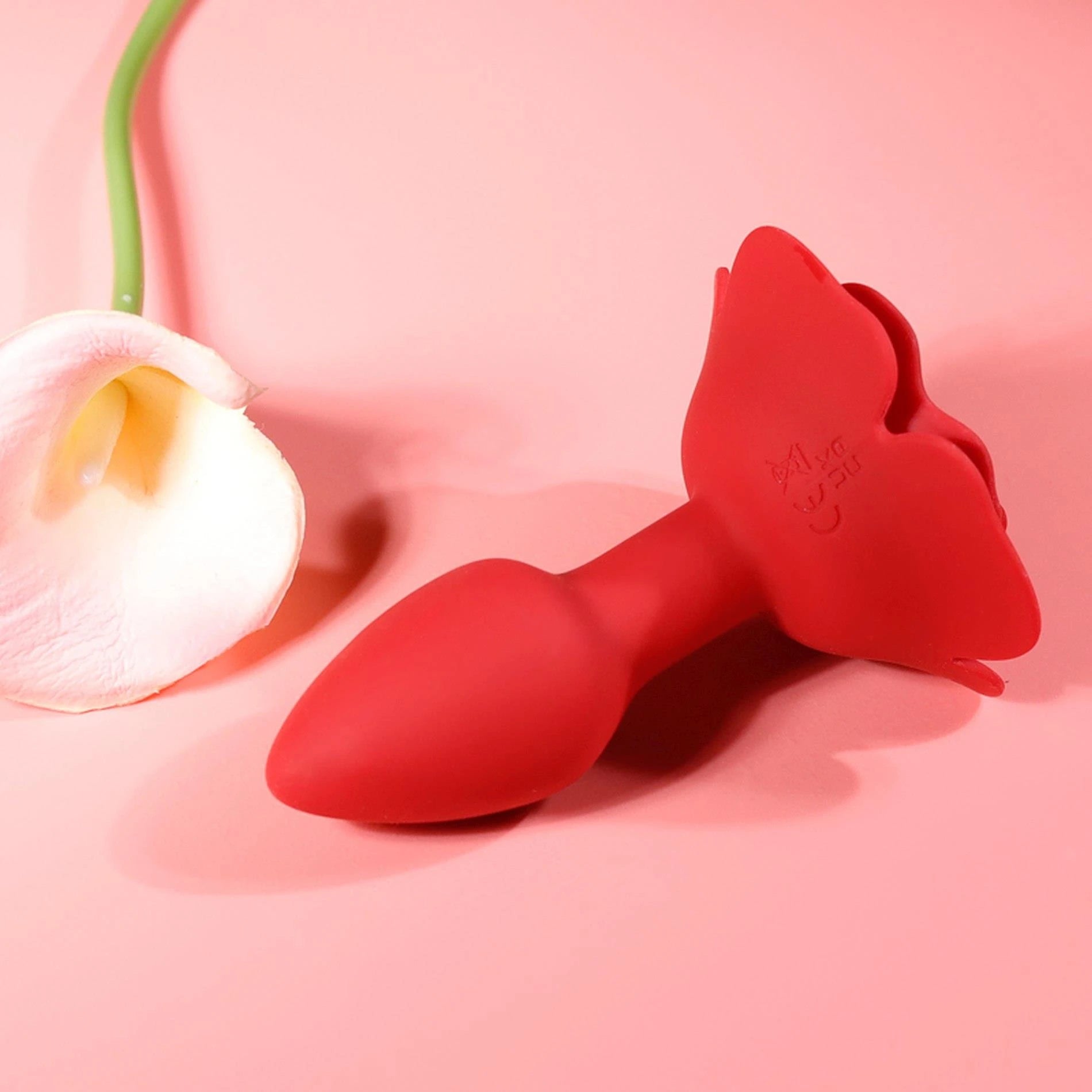 Rose bouchon anal rotatif