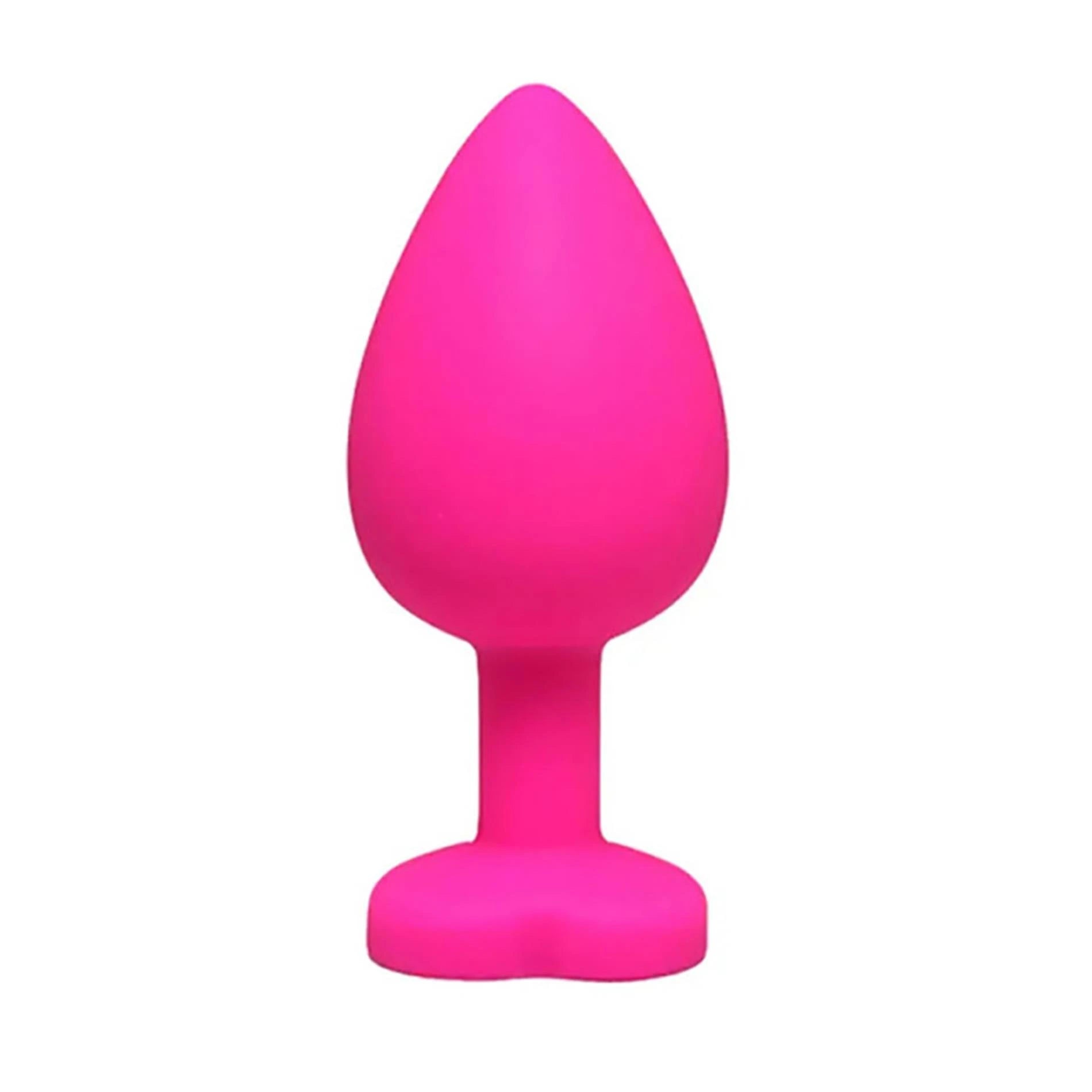 Butt plug rose en forme de petit cœur avec cristal blanc
