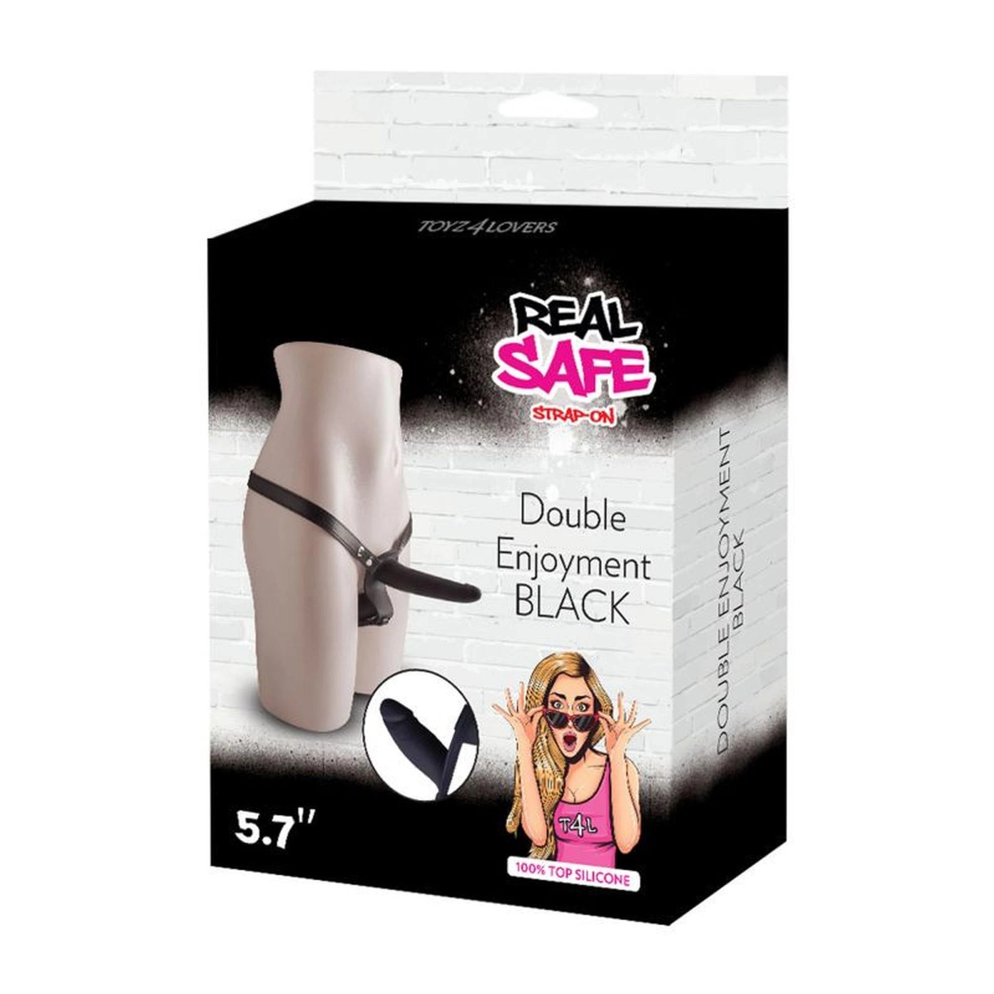 Double-ended strap-on dildo, black