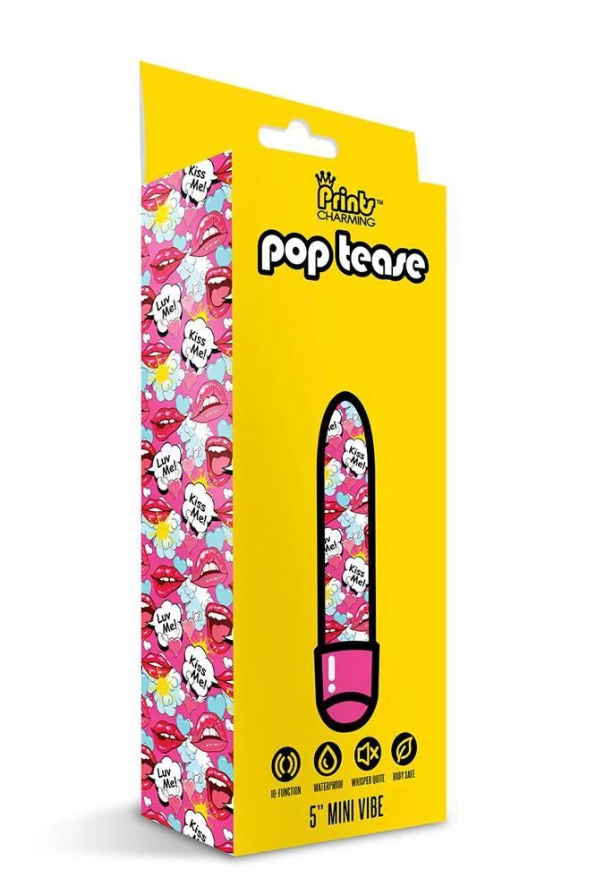 PRINTS CHARMING POP TEASE 5" MINI VIBE  KISS ME PINK
