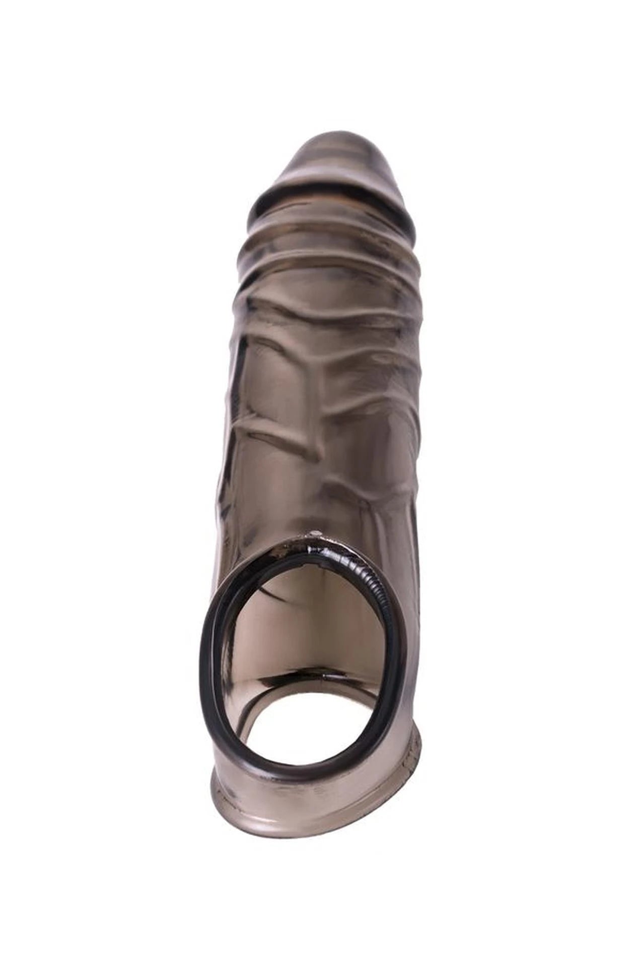 ToyFa XLover, Penis sleeve, for enlargement, TPE, transparent black, 15.5 cm
