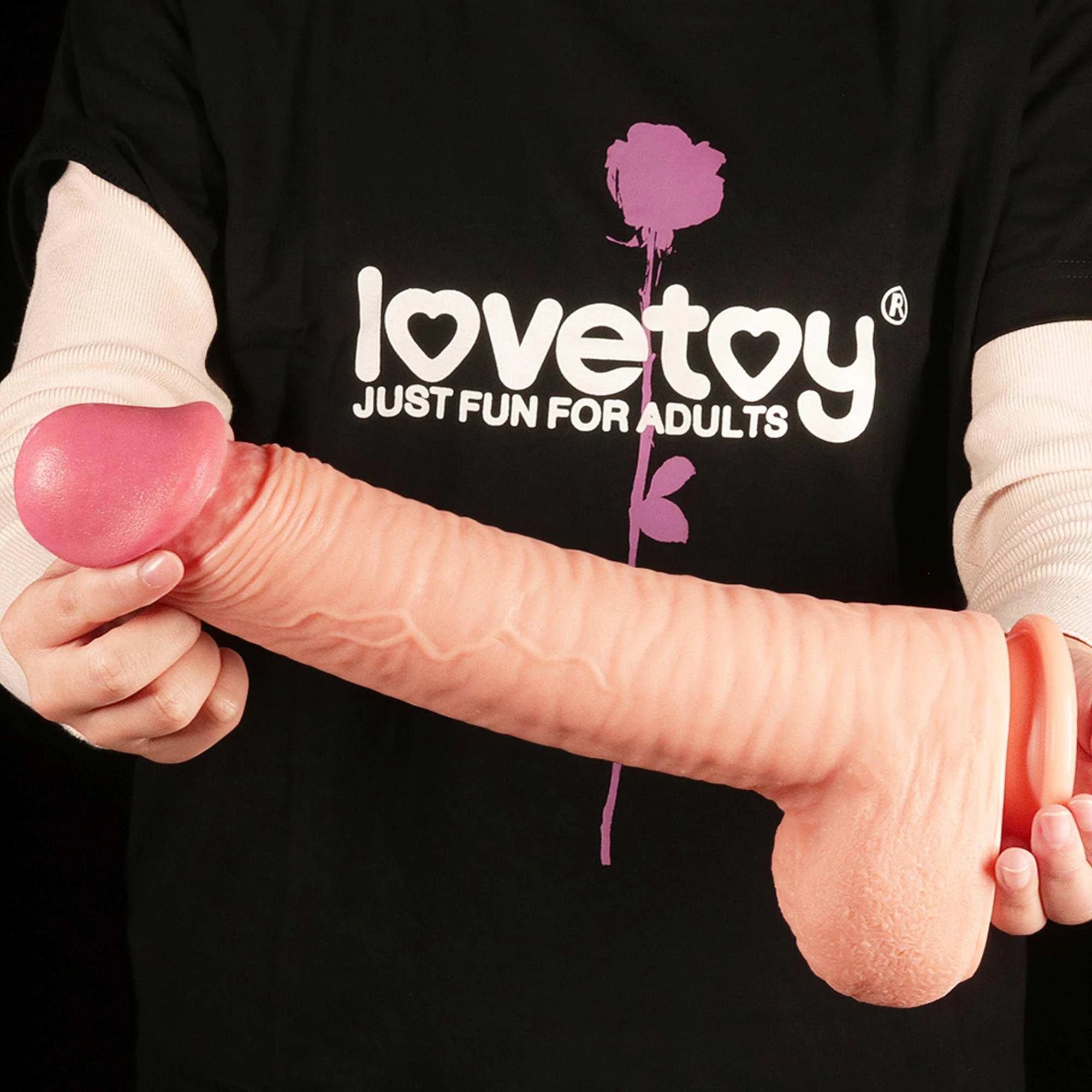 12″ Dual Layered Platinum Silicone Cock
