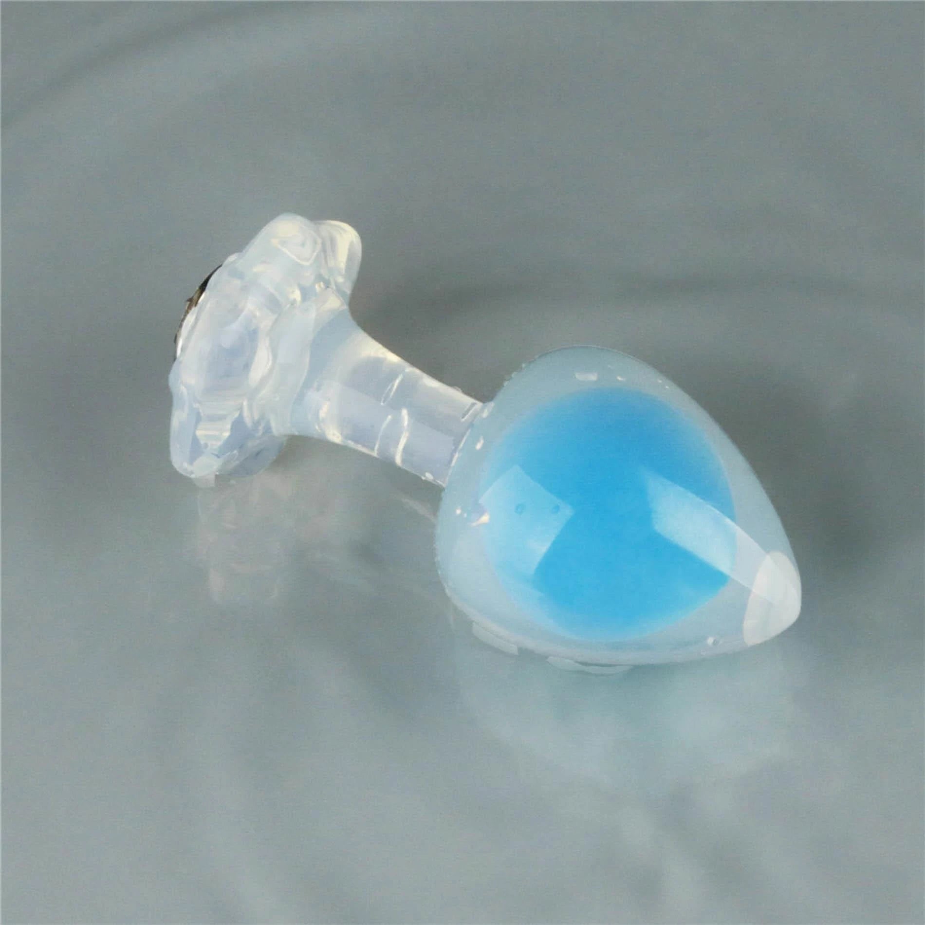 Gemoria Plug anal en silicone (brille dans le noir) - bleu