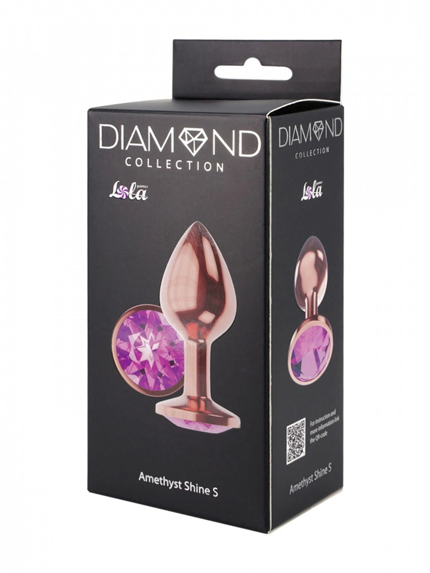 Plug-Plug Anal Diamant Améthyste Brillant S Or Rose