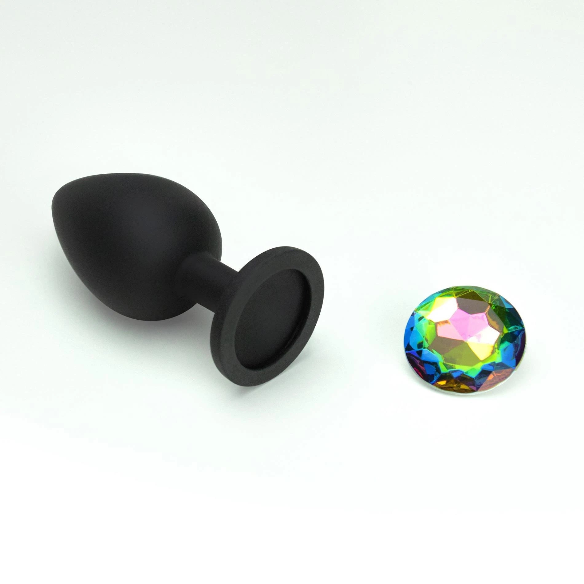 Camileo - Anal Plug with Four Interchangeable Jewels - Small - Black