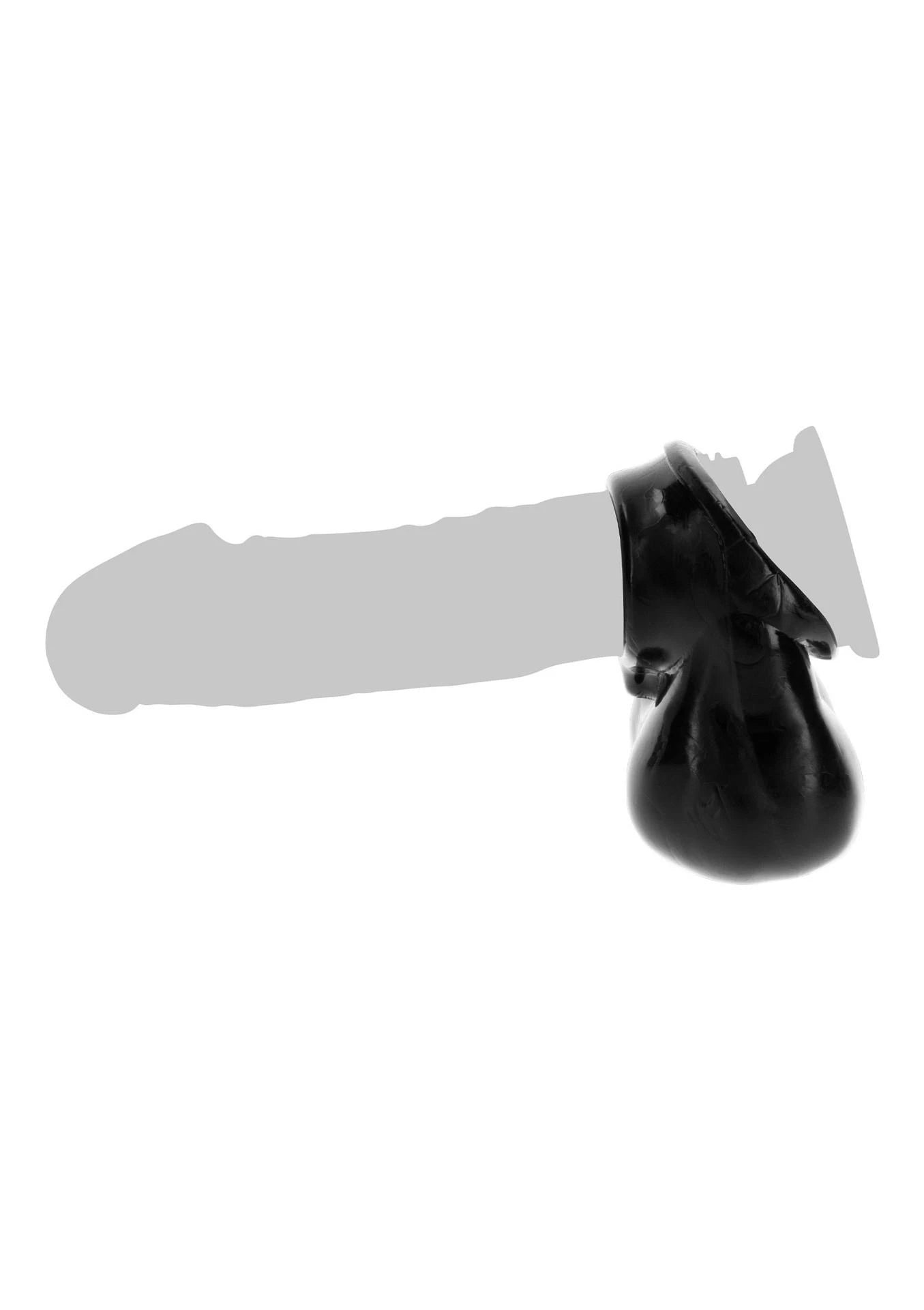 Penis Ring and Scrotum Holder Black