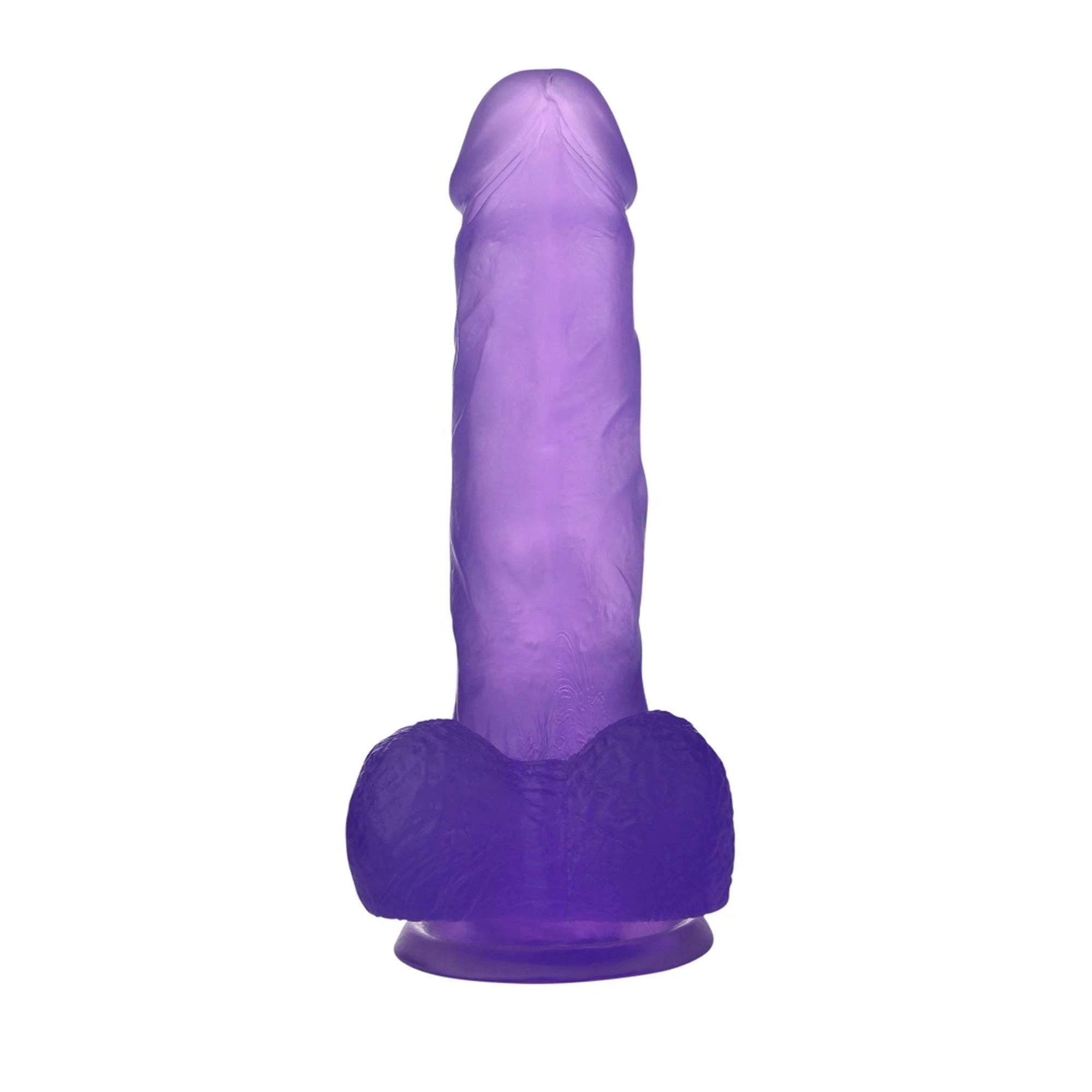 7″ Jelly Studs Crystal Dildo Medium Purple